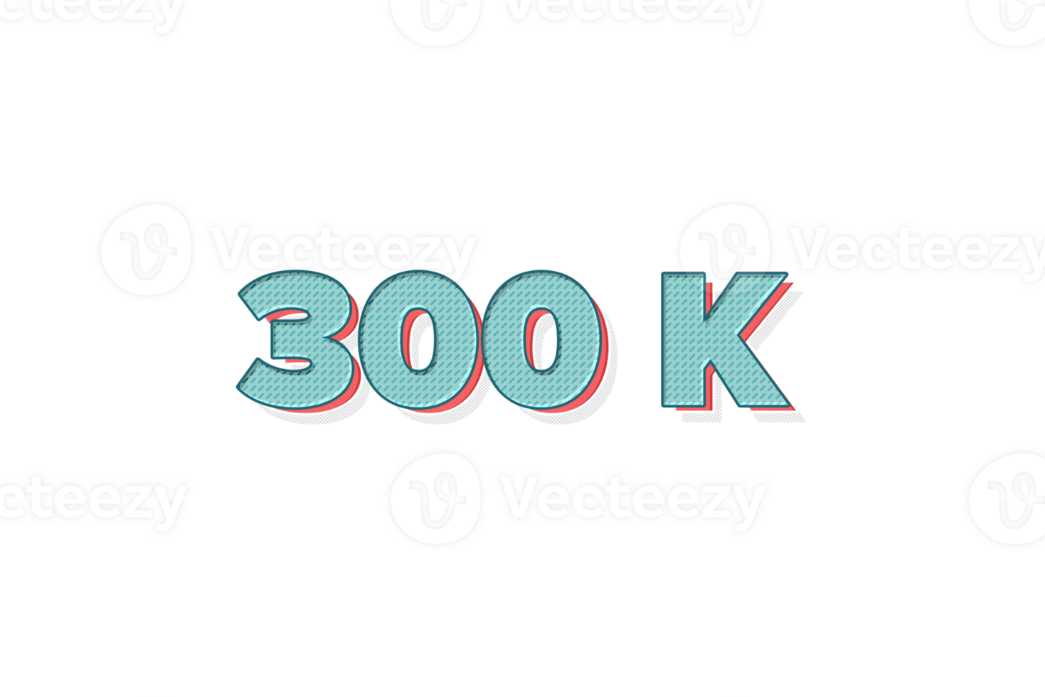 300 k subscribers celebration greeting Number with unique design png