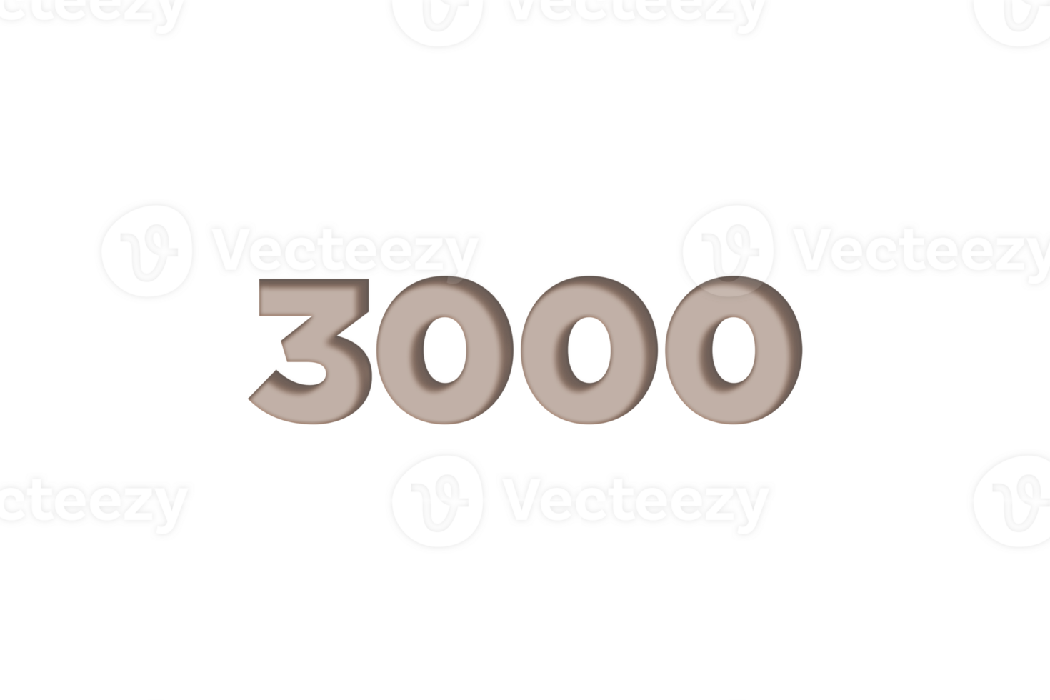 3000 subscribers celebration greeting Number with engrave design png