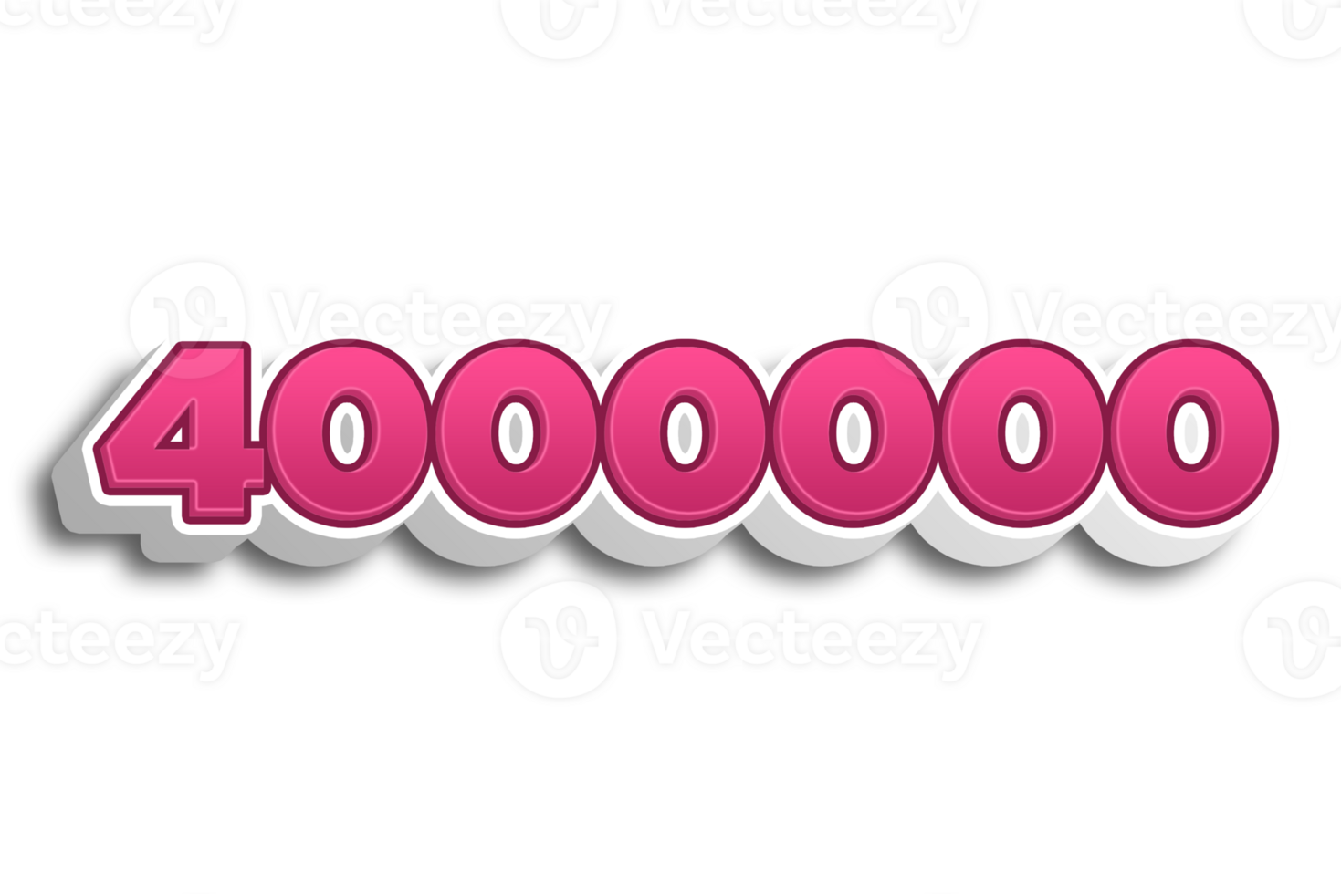 4000000 subscribers celebration greeting Number with pink 3d design png