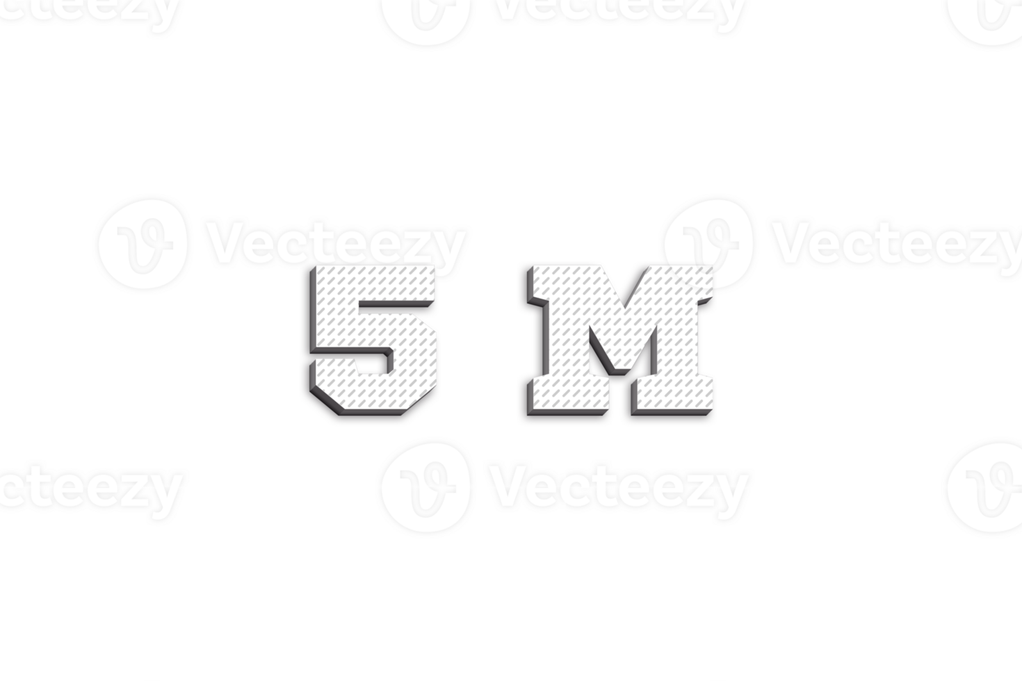 5 million subscribers celebration greeting Number with 3d paper design png