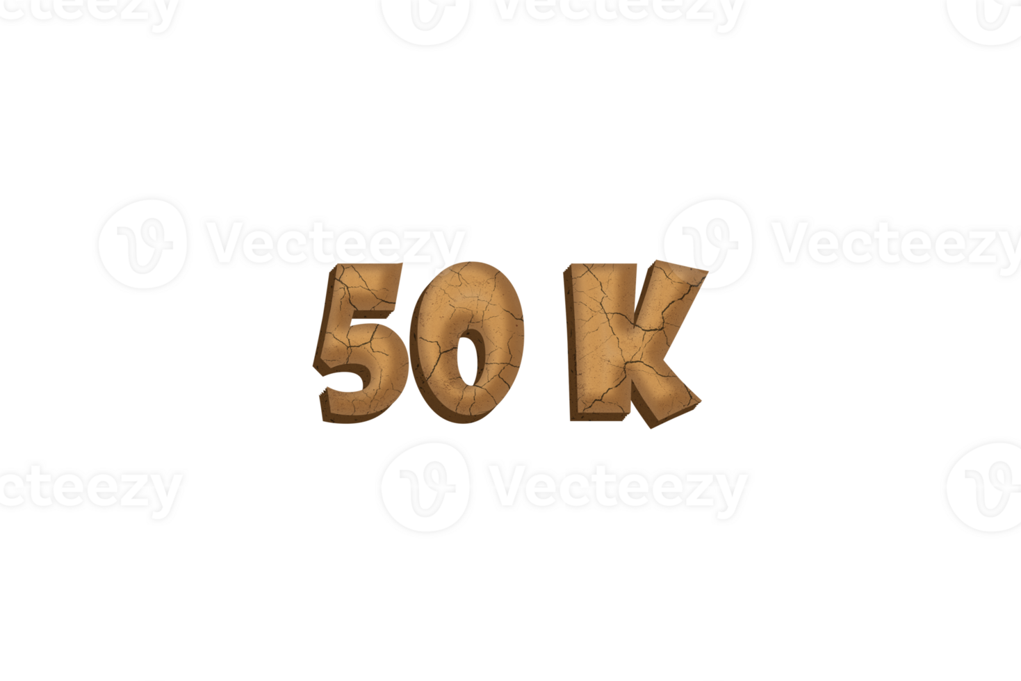 50 k subscribers celebration greeting Number with clay design png