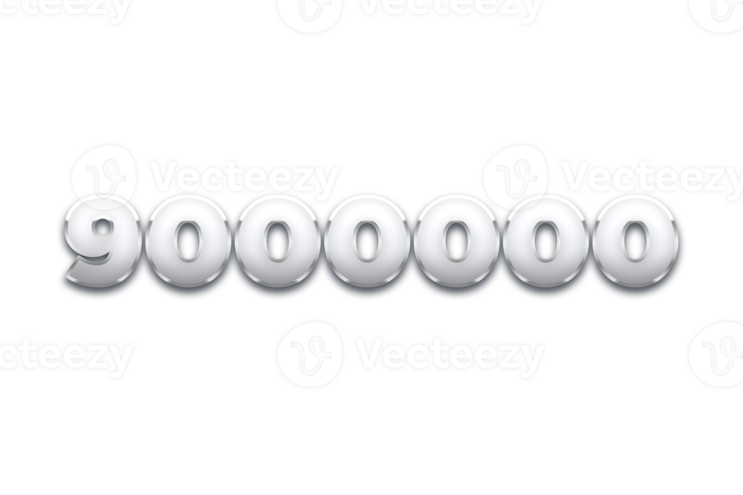 9000000 subscribers celebration greeting Number with metal design png