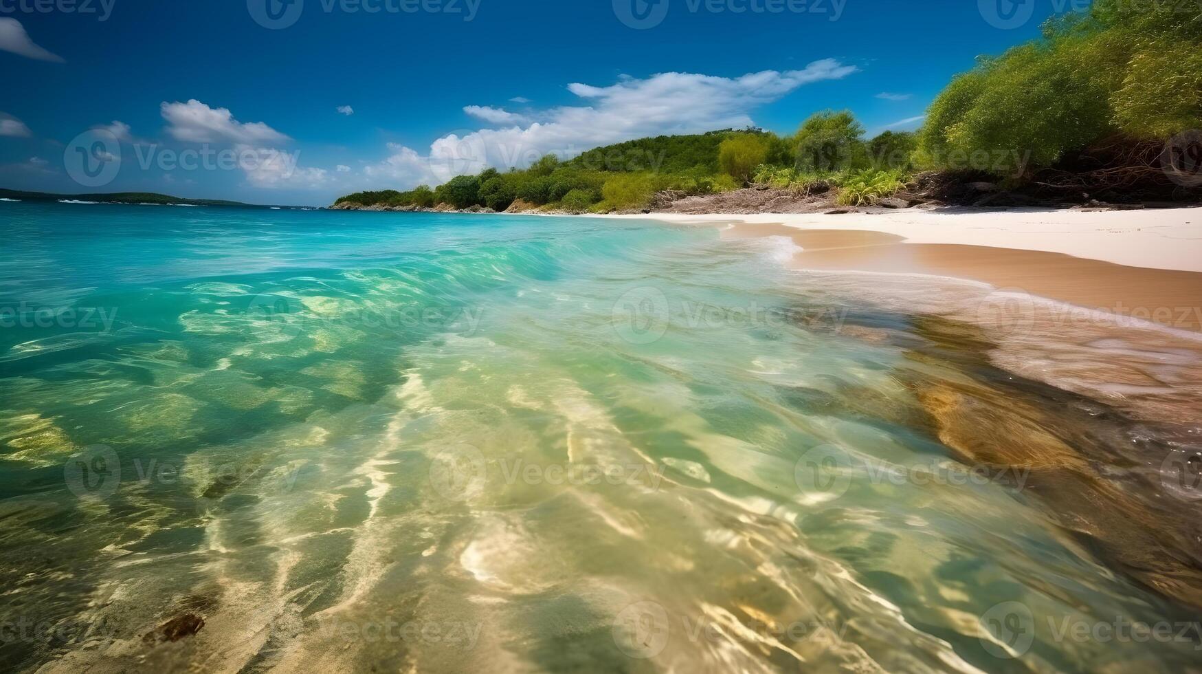 playa con mar olas ,generativo ai foto