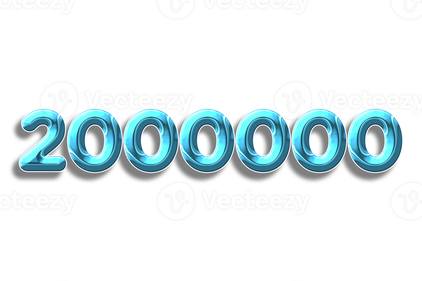 2000000 subscribers celebration greeting Number with plastic design png
