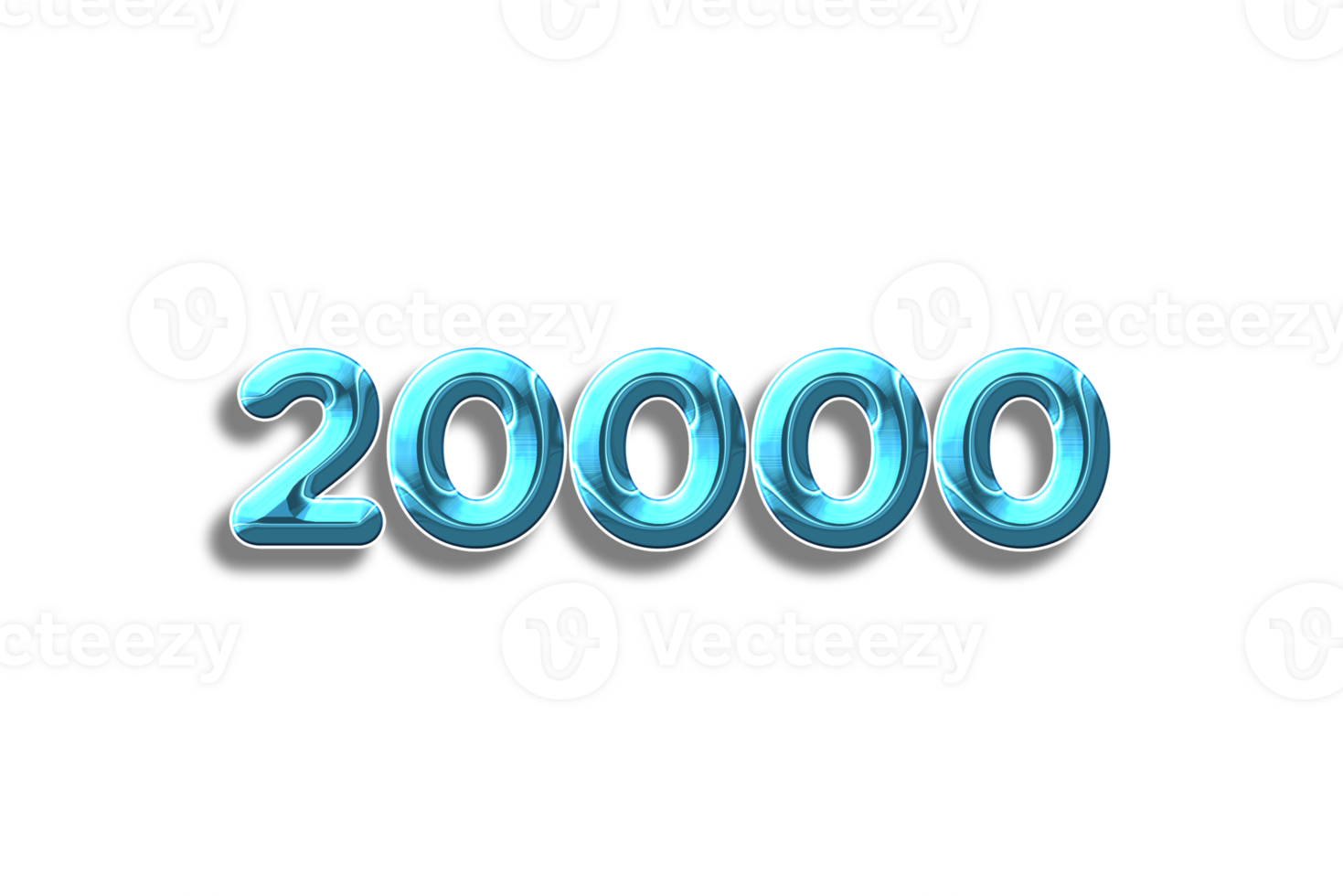 20000 subscribers celebration greeting Number with plastic design png