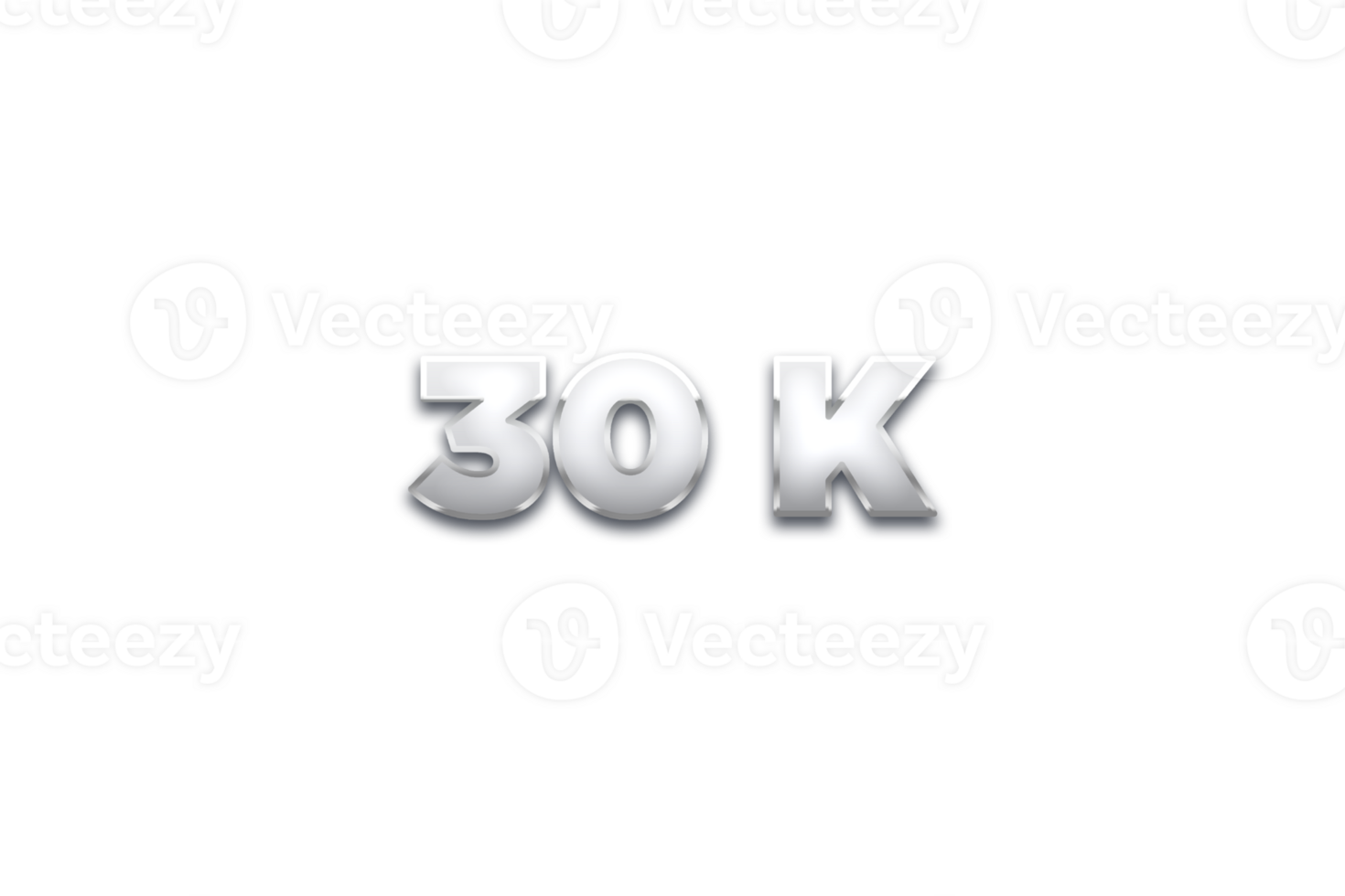 30 k subscribers celebration greeting Number with metal design png