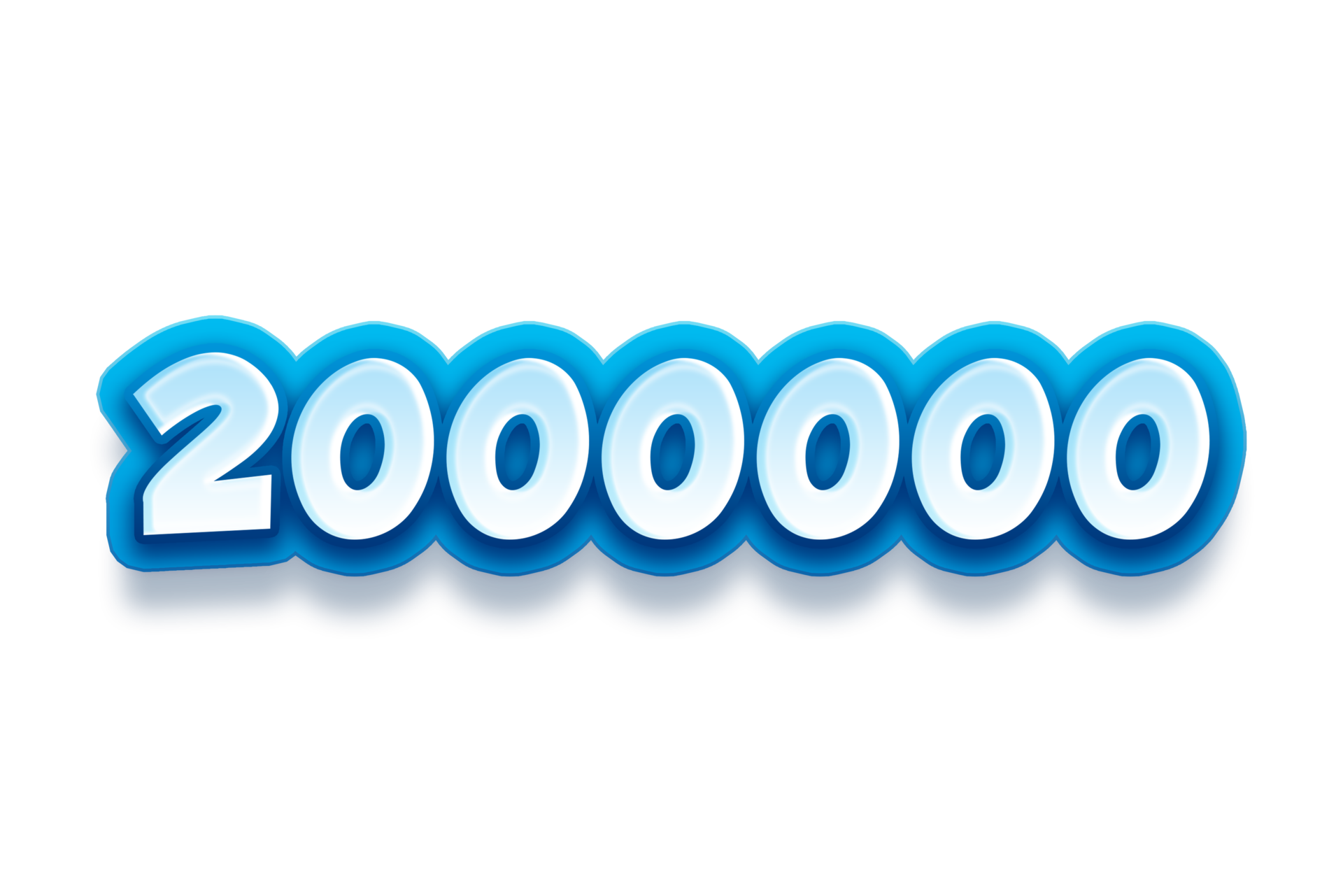 2000000 subscribers celebration greeting Number with modren blue design ...