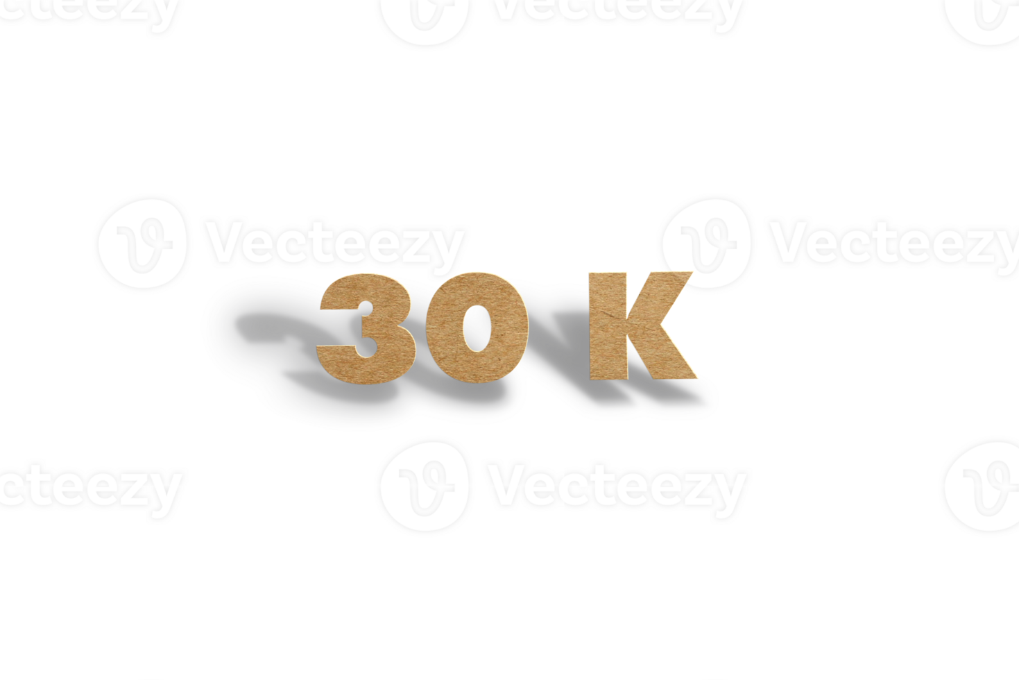 30 k subscribers celebration greeting Number with hard card board design png
