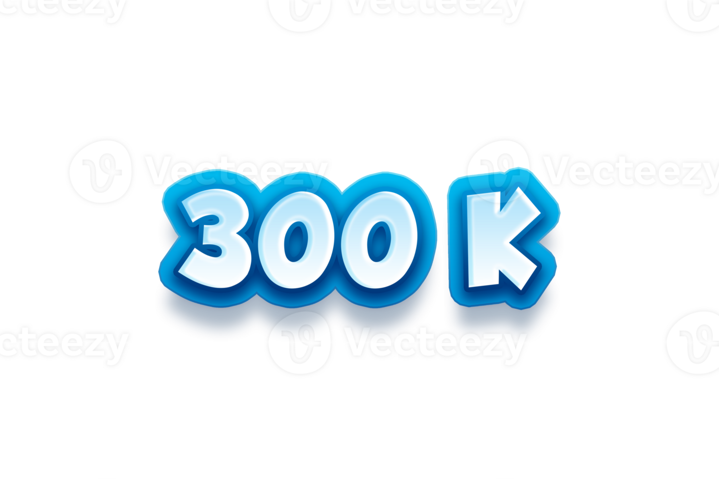 300 k subscribers celebration greeting Number with modren blue design png