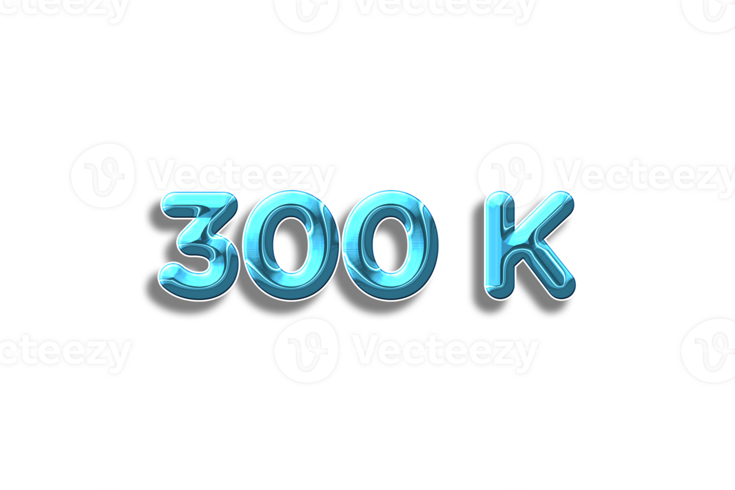 300 k subscribers celebration greeting Number with plastic design png