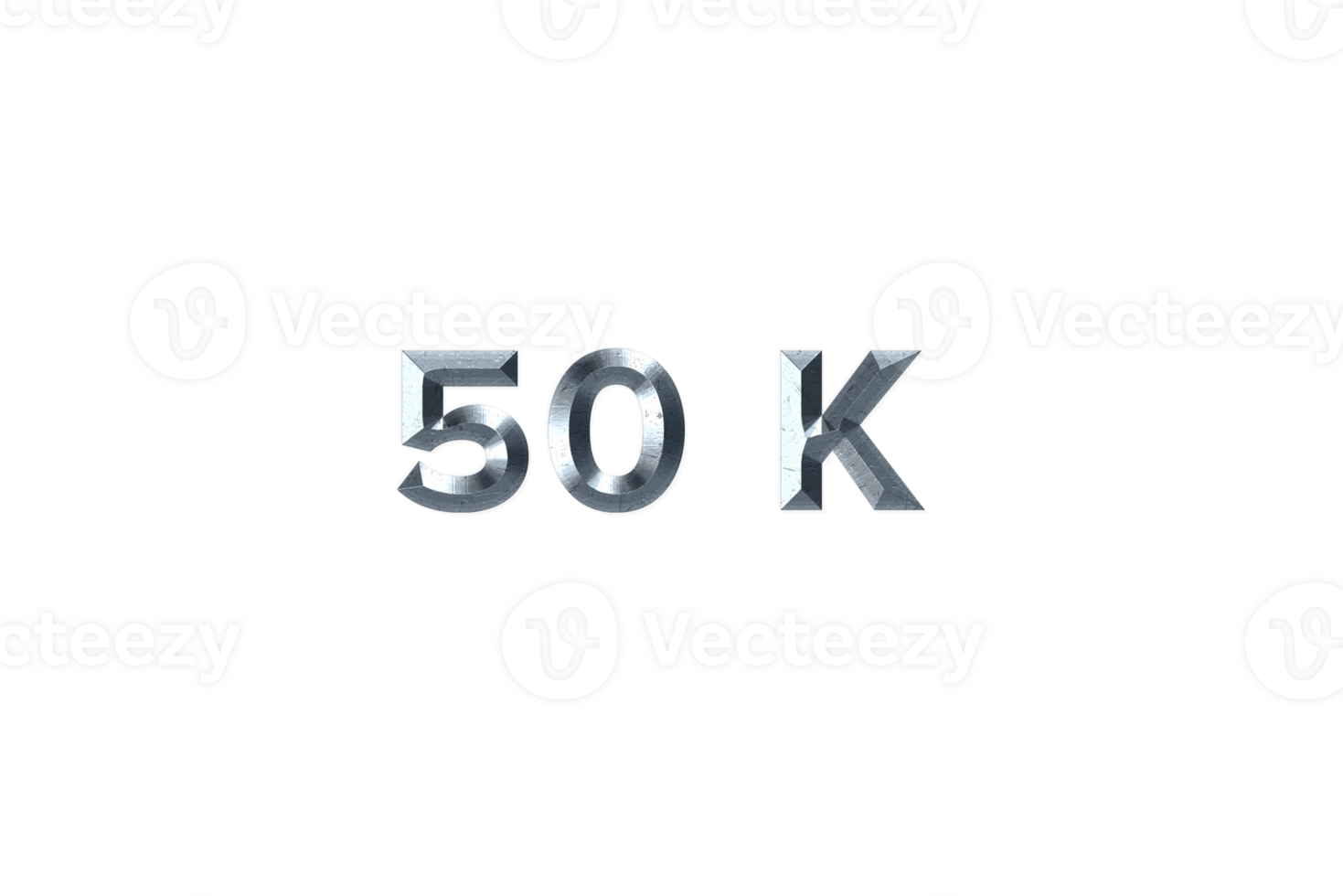 50 k subscribers celebration greeting Number with grey metal design png