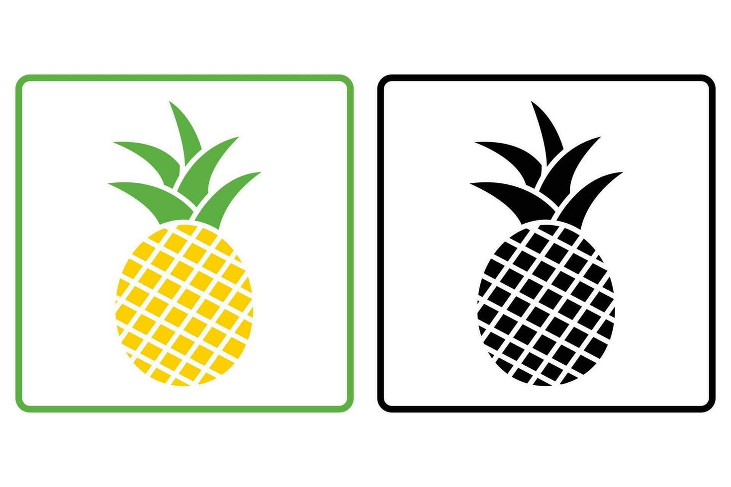 Pineapple icon illustration. icon related to fruits. Solid icon style. Simple vector design editable