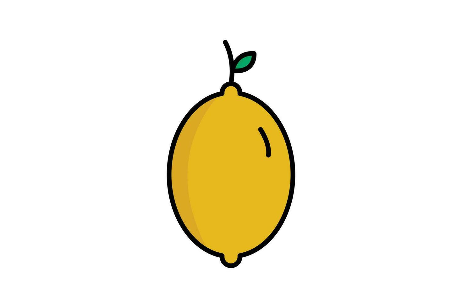 Lemons icon. icon related to fruits. Lineal color icon style, flat line. Simple vector design editable