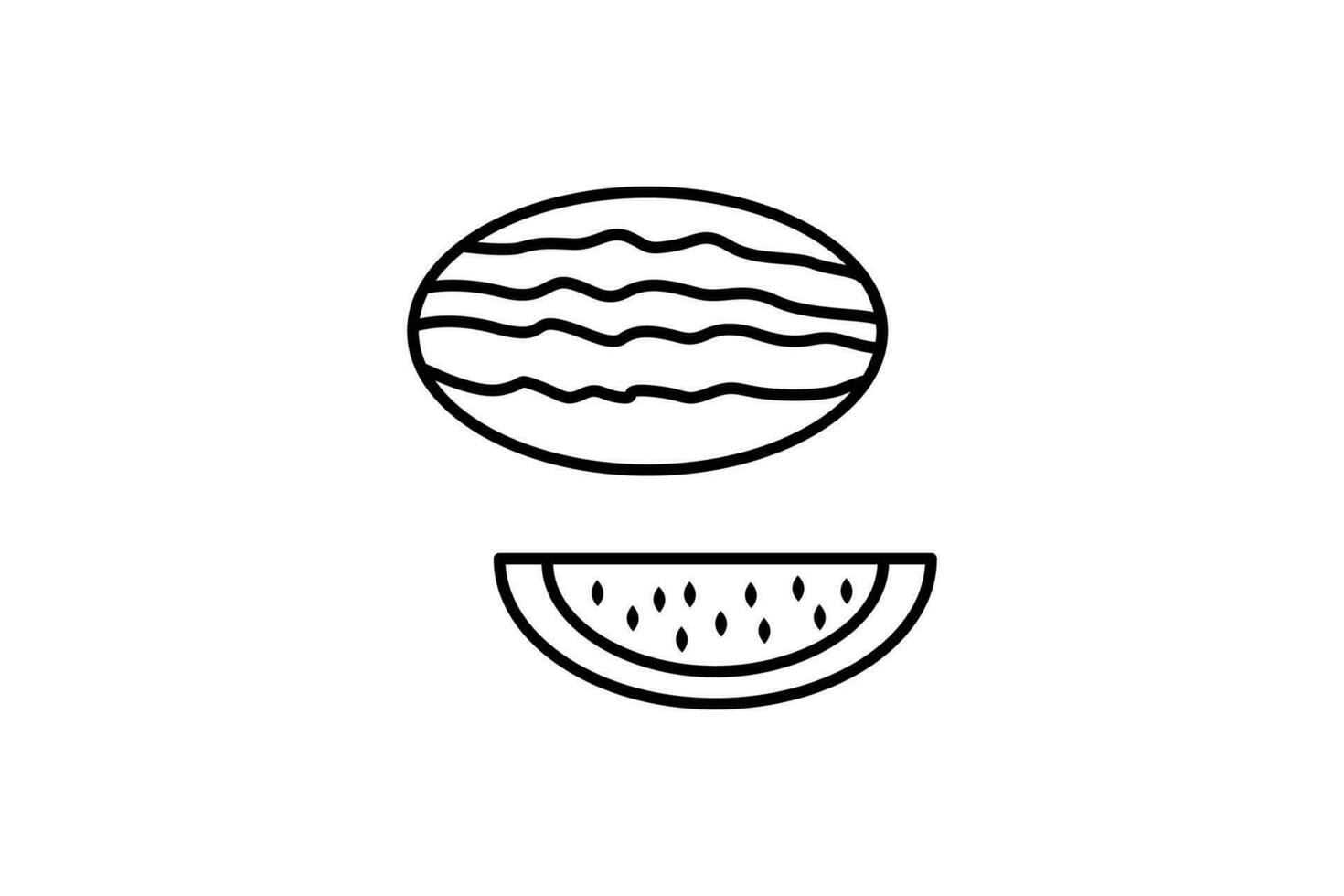 Watermelon icon. icon related to fruits. Line icon style. Simple vector design editable