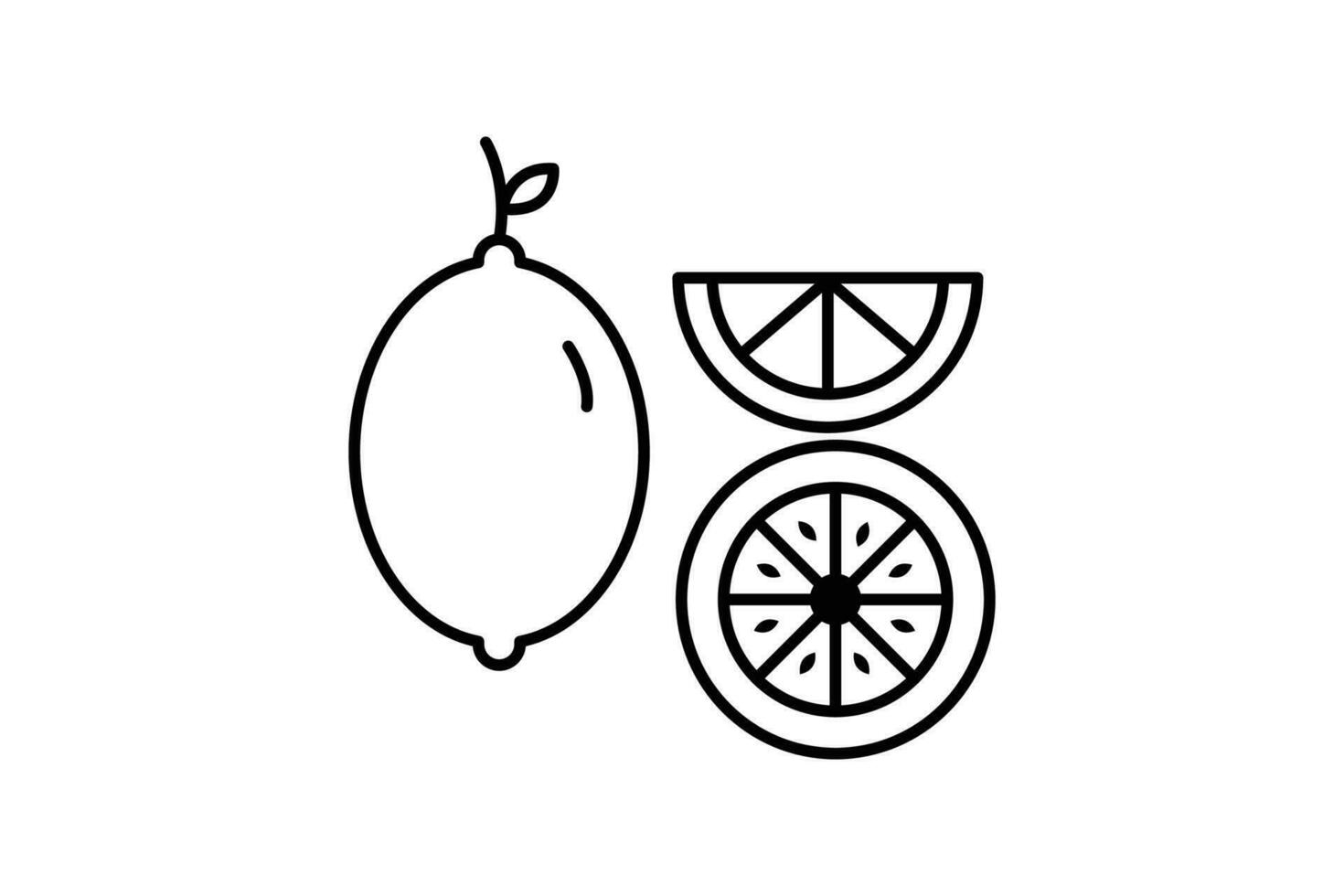 Lemons icon set. icon related to fruits. Line icon style. Simple vector design editable