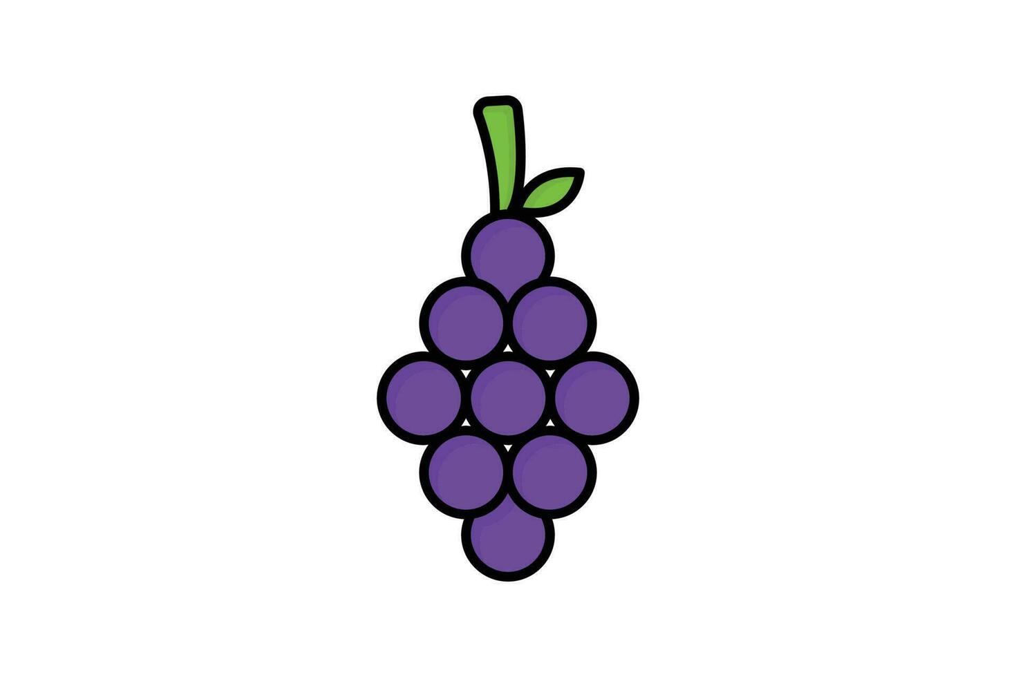 Grapes fruit icon illustration. icon related to fruits. Flat line icon style, lineal color. Simple vector design editable