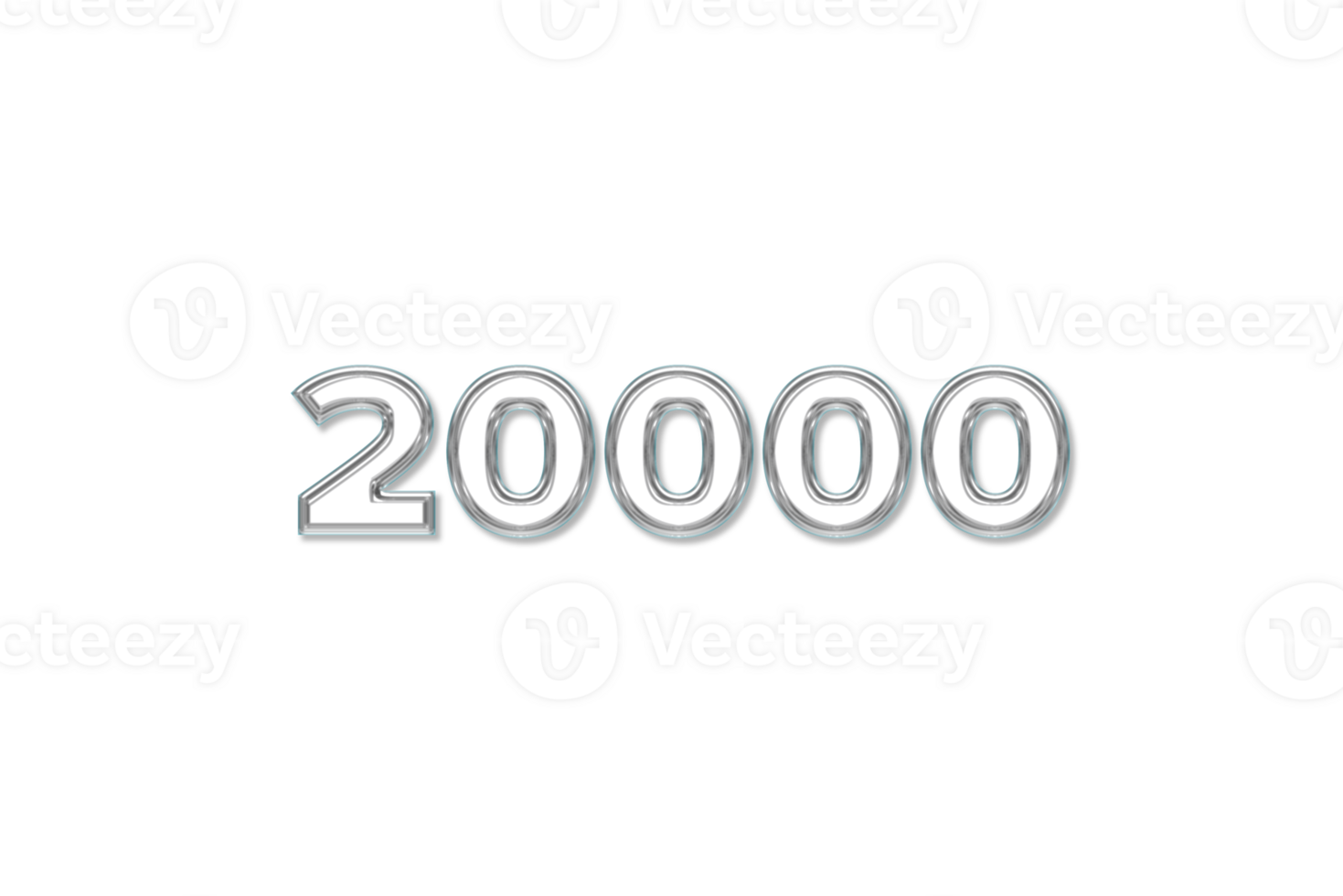 20000 subscribers celebration greeting Number with glass design png