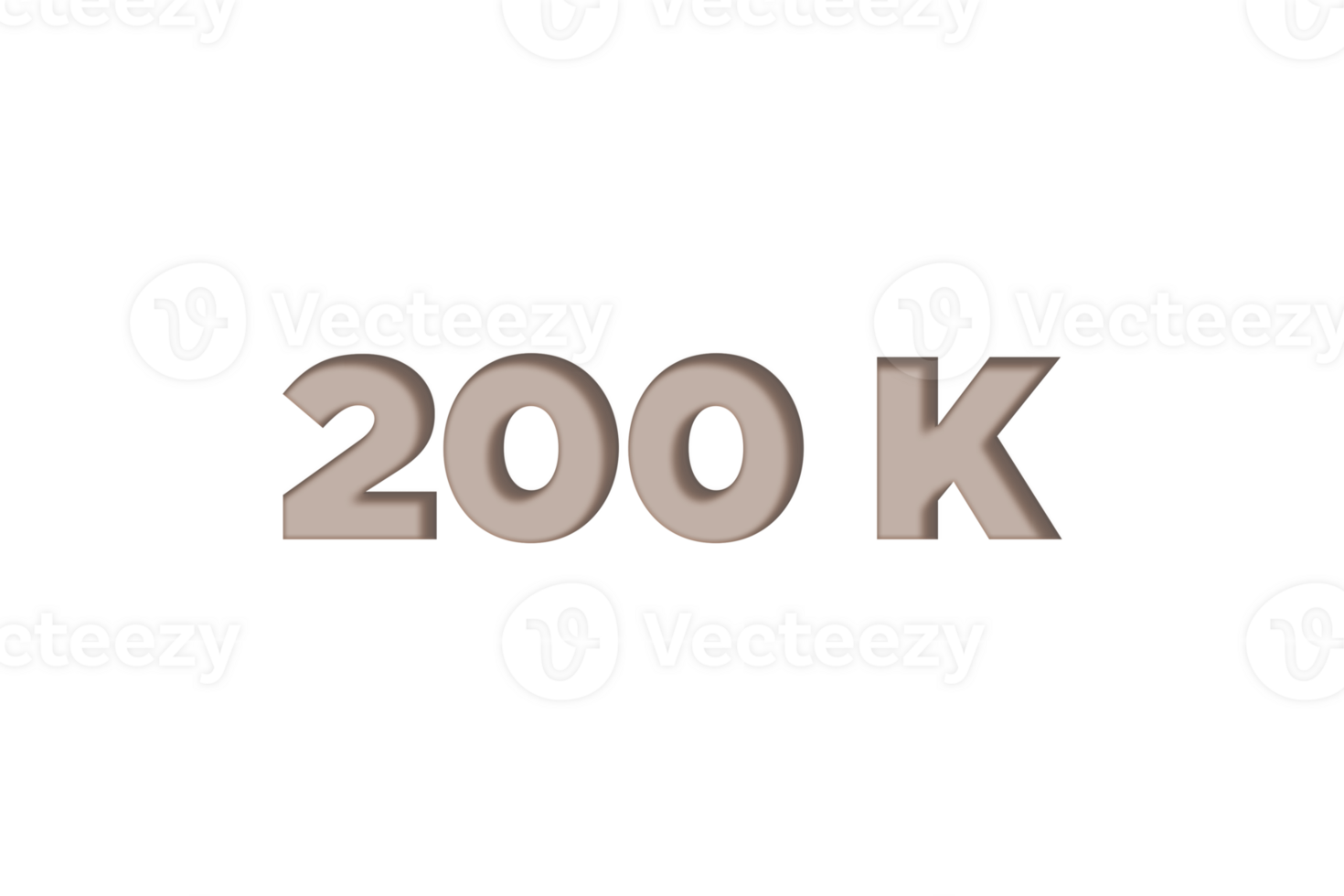 200 k subscribers celebration greeting Number with engrave design png