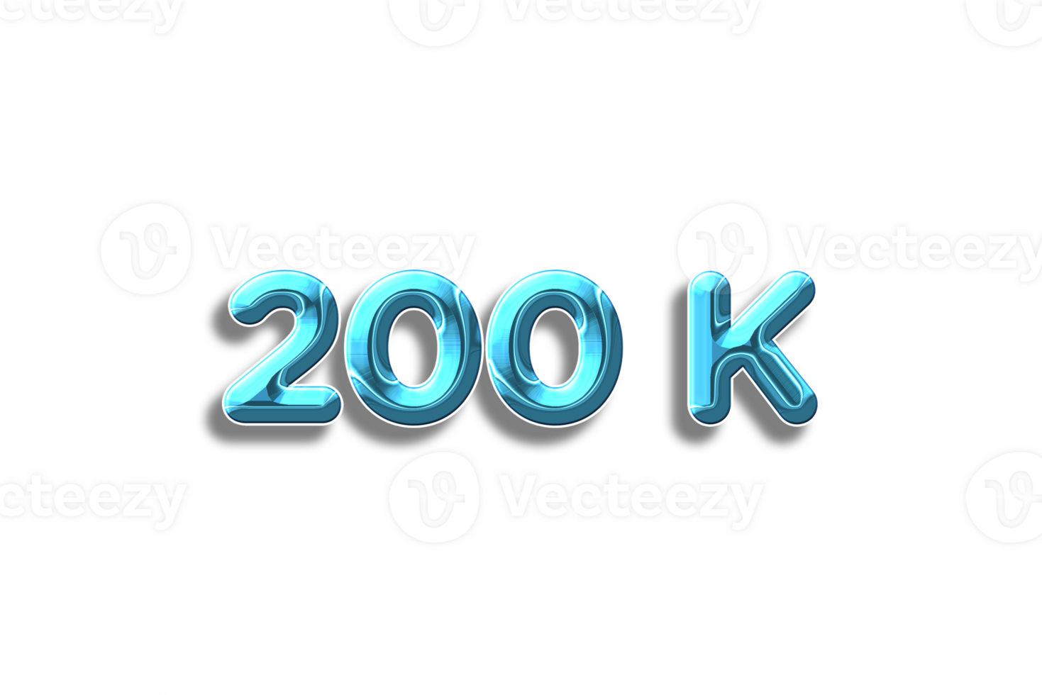 200 k subscribers celebration greeting Number with plastic design png