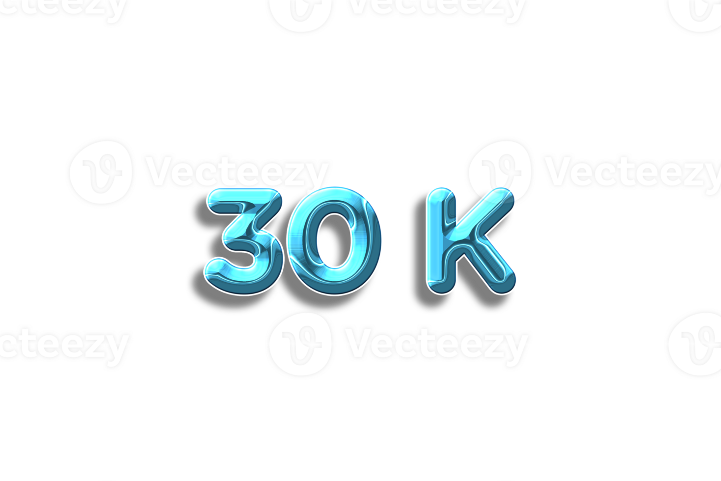 30 k subscribers celebration greeting Number with plastic design png