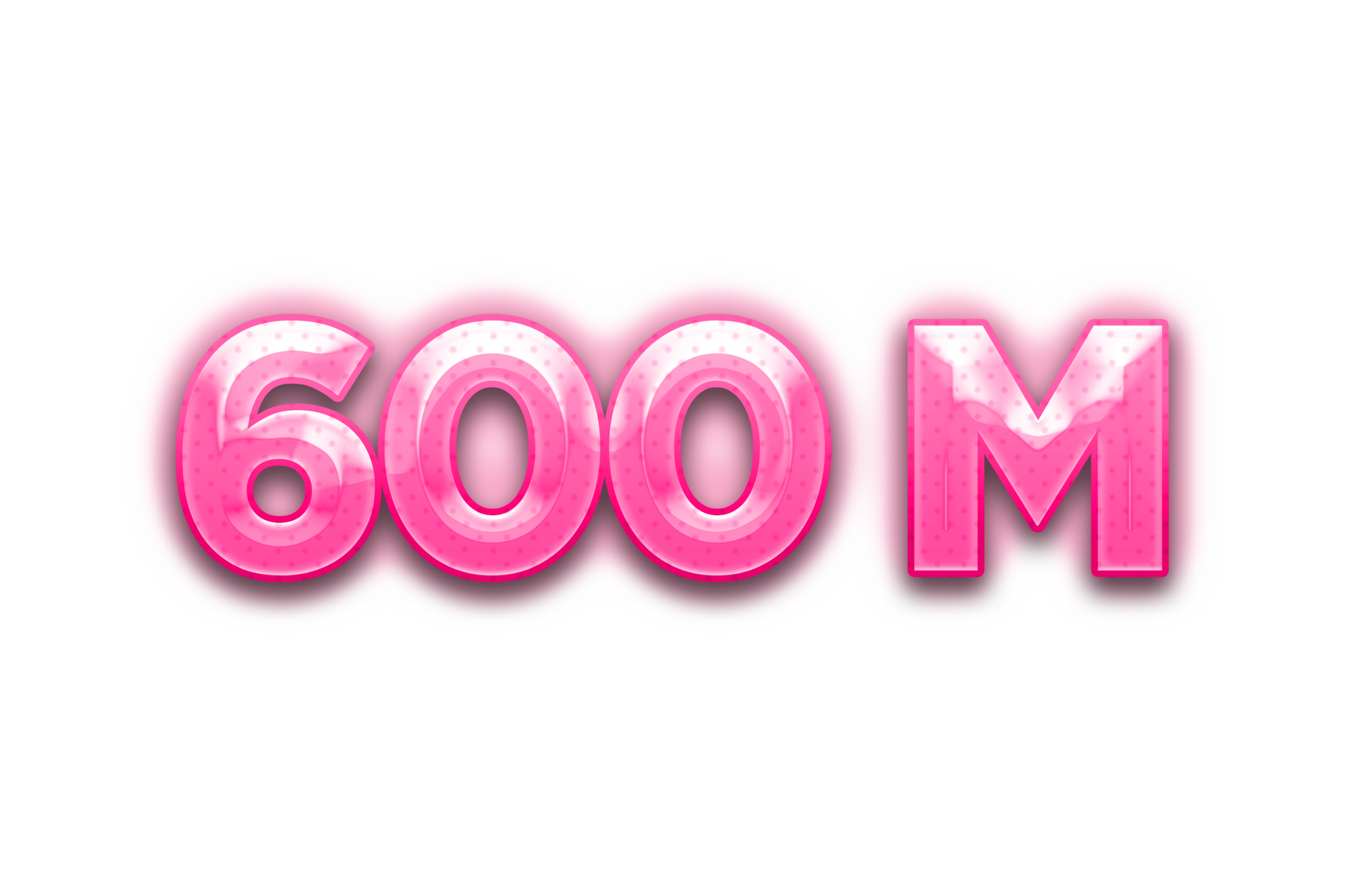 600 Million Subscribers Celebration Greeting Number With Pink Design 