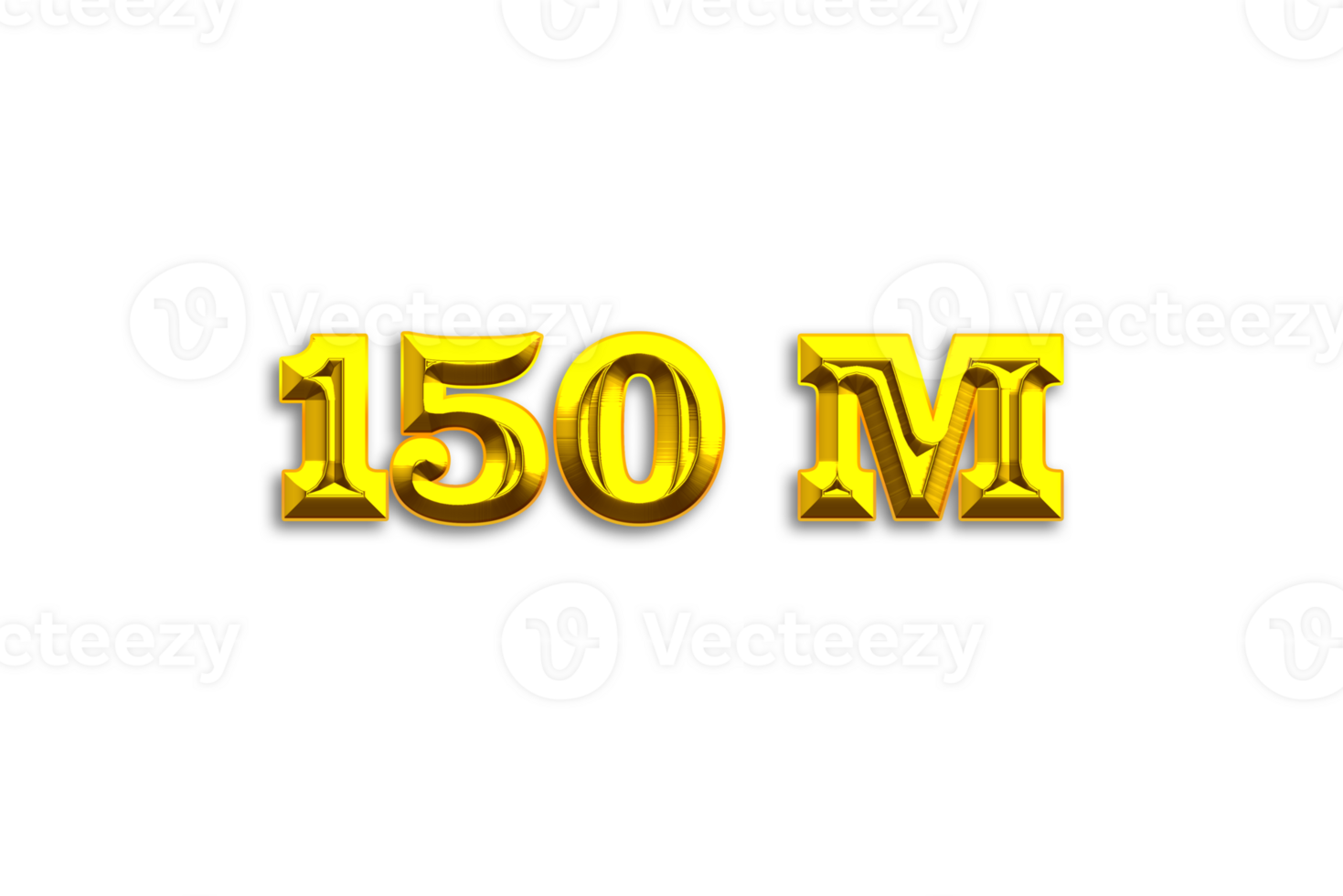 150 million subscribers celebration greeting Number with gold design png