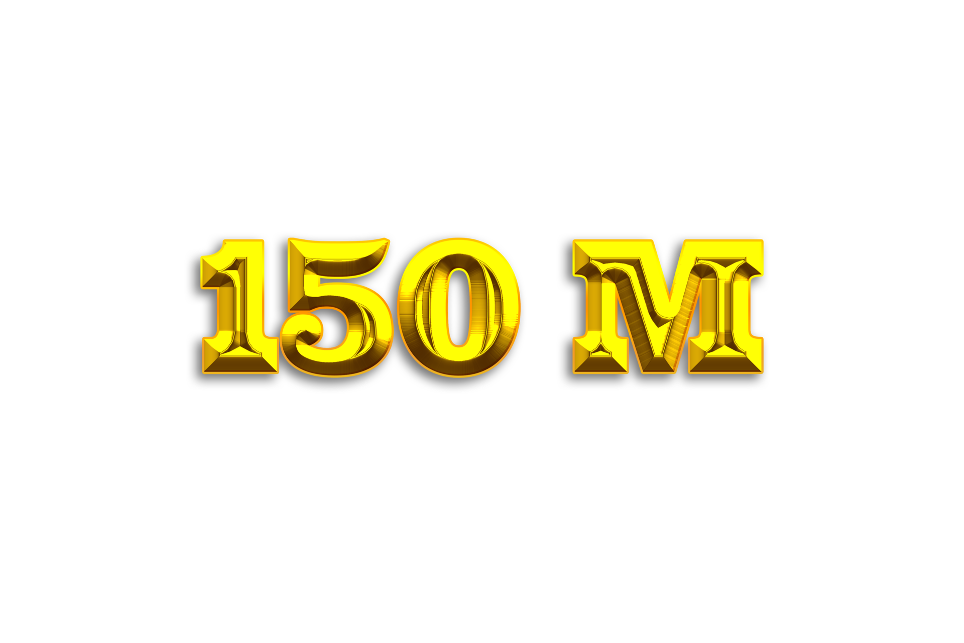 150 Million Subscribers Celebration Greeting Number With Gold Design 