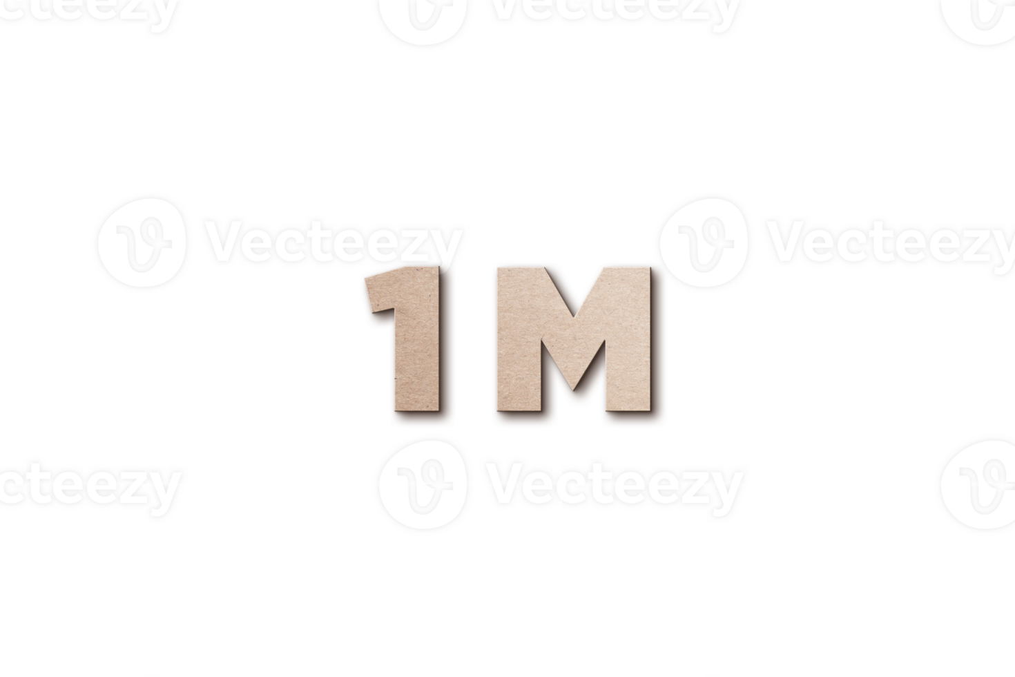 1 million subscribers celebration greeting Number with card board design png