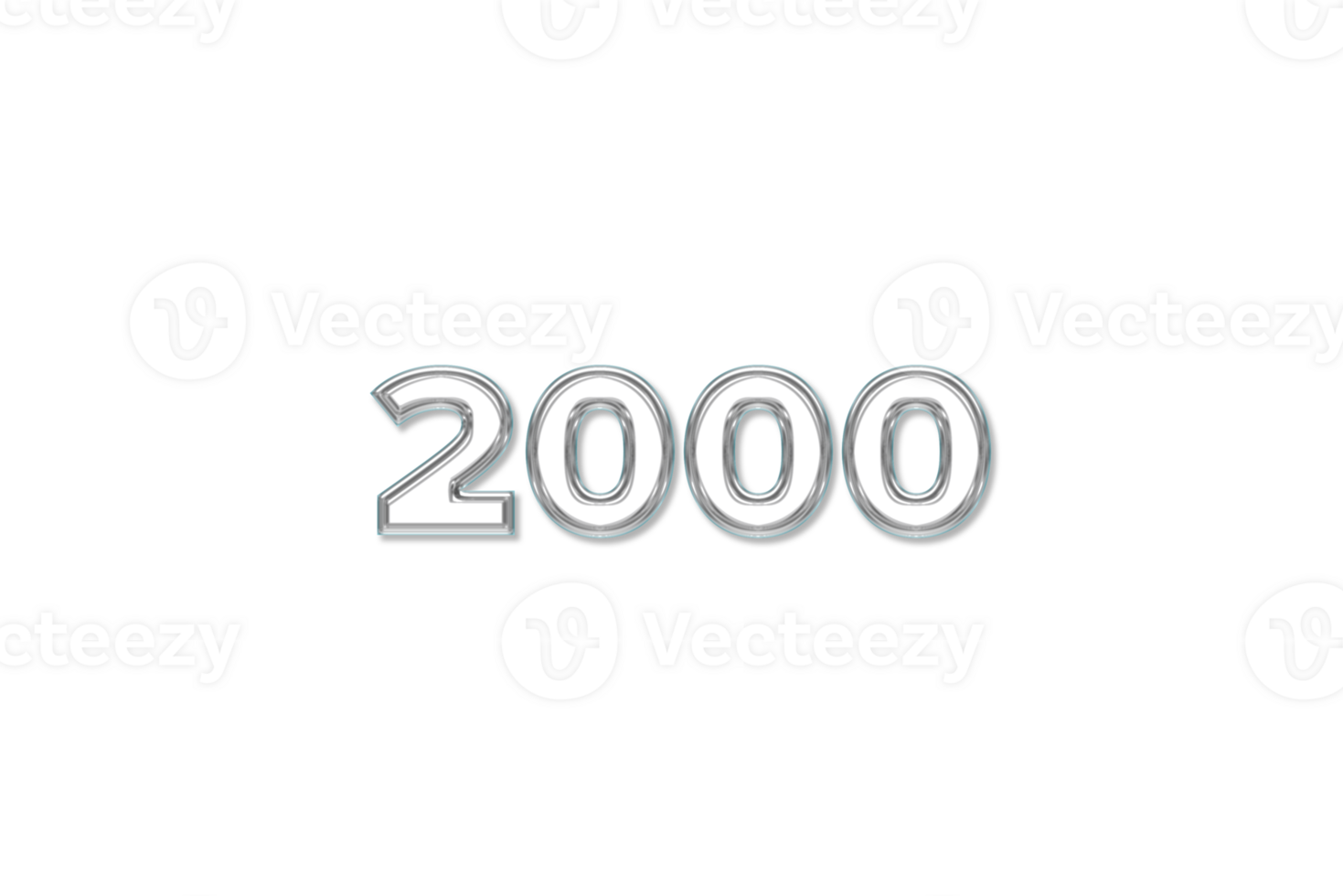 2000 subscribers celebration greeting Number with glass design png