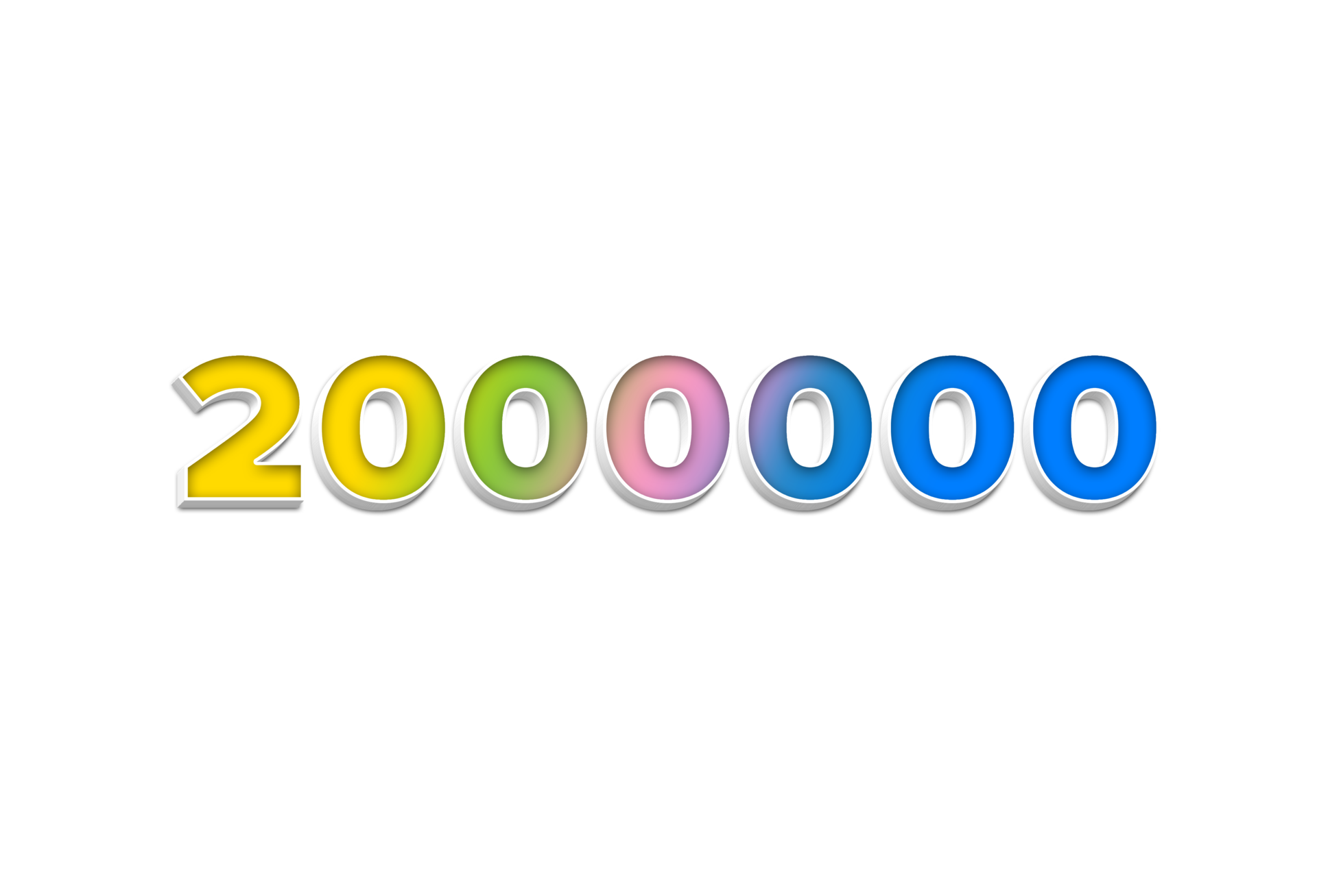 2000000 subscribers celebration greeting Number with 3d extrude design ...