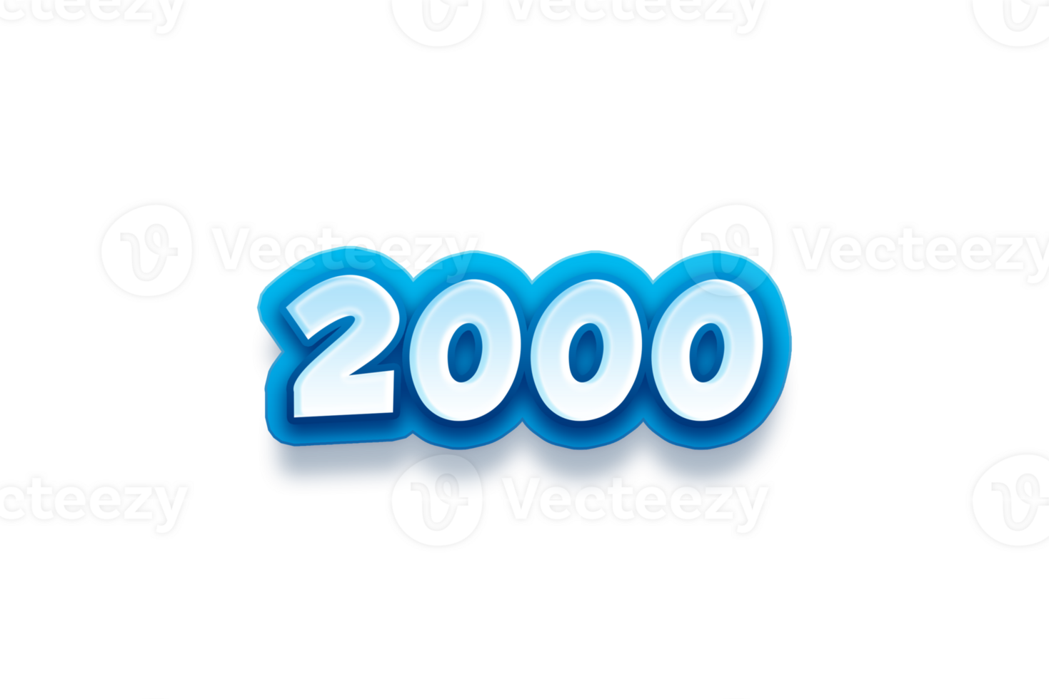 2000 subscribers celebration greeting Number with modren blue design png