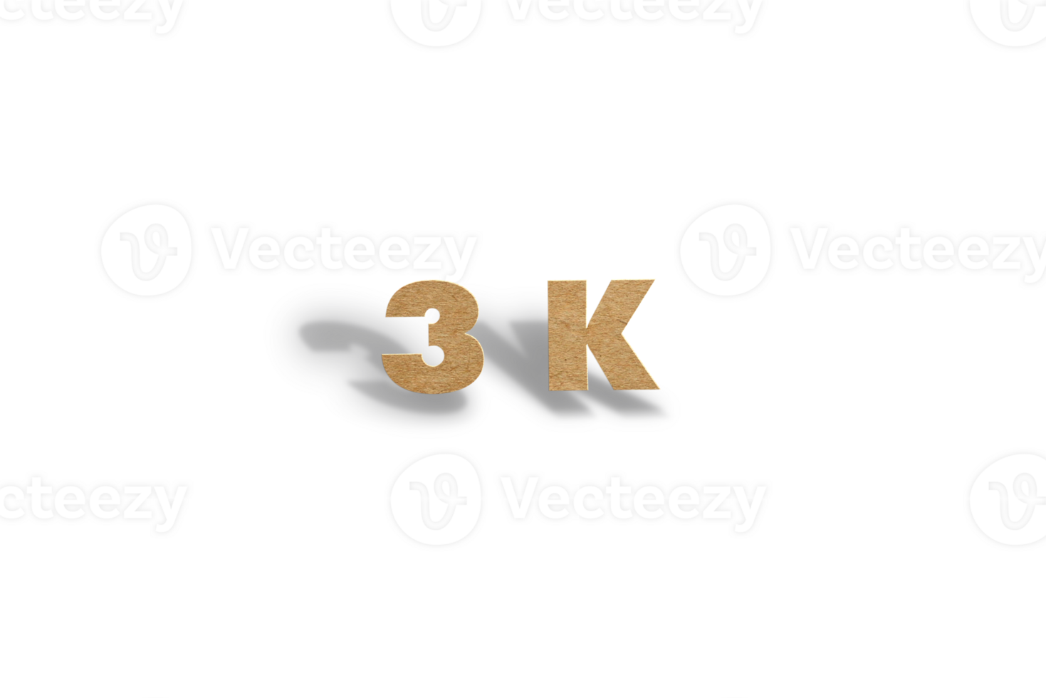 3 k subscribers celebration greeting Number with hard card cutted design png