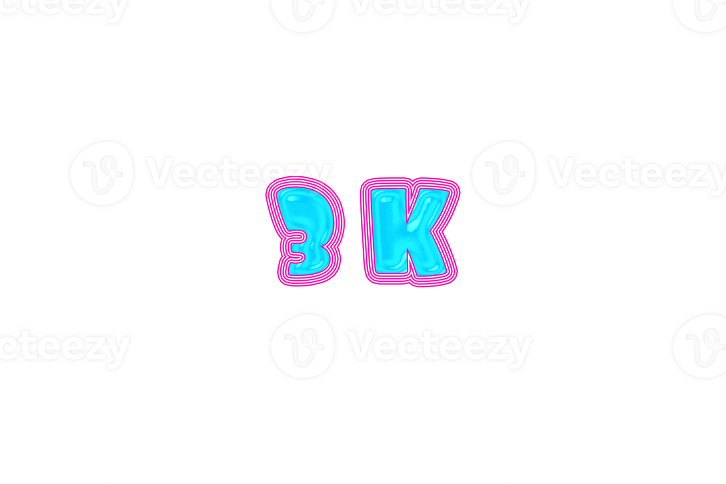 3 k subscribers celebration greeting Number with jelly design png