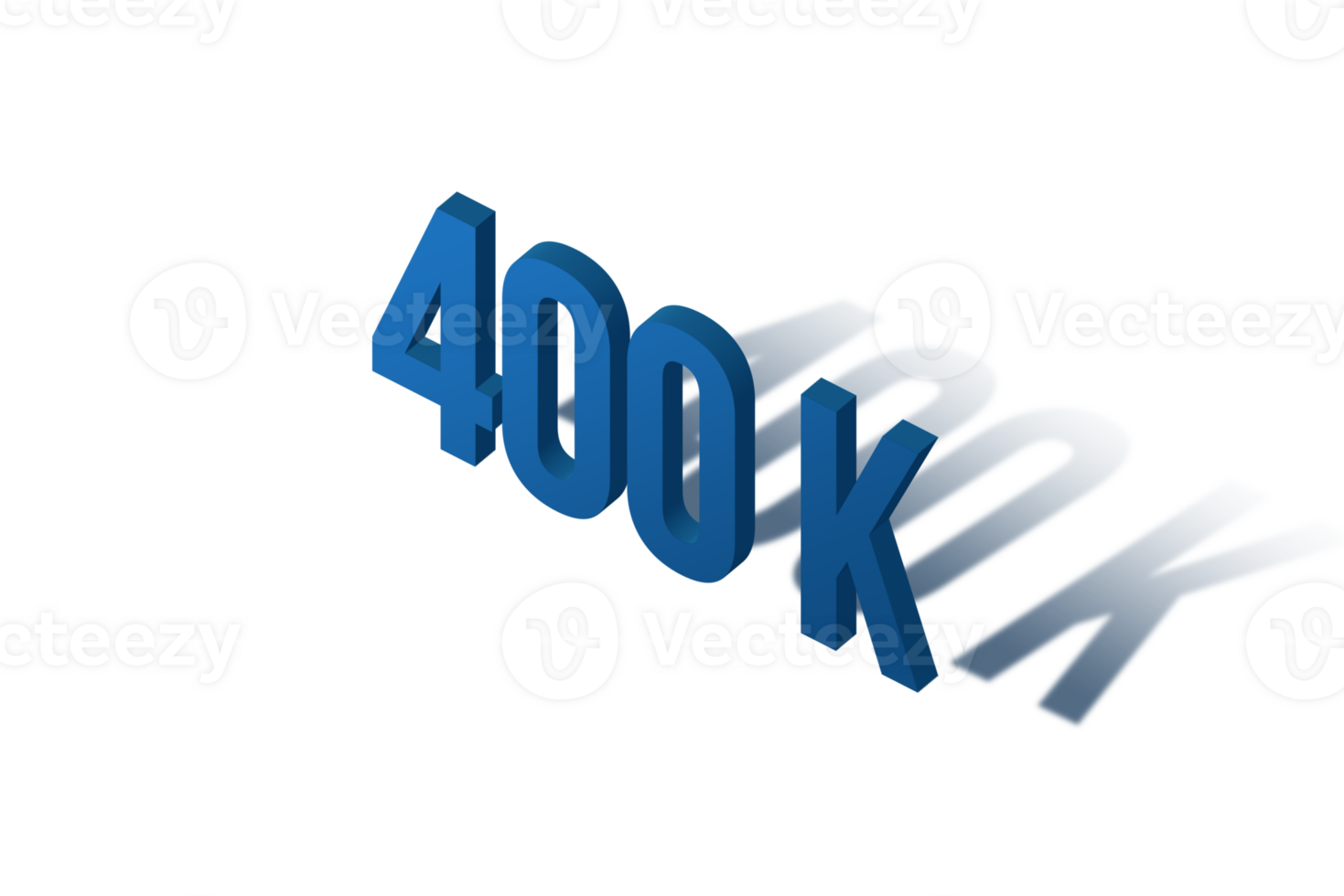 400 k subscribers celebration greeting Number with isomatric design png