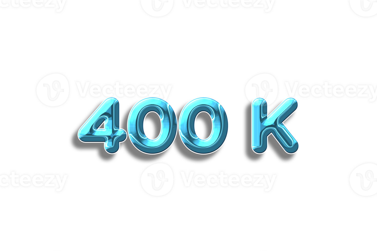 400 k subscribers celebration greeting Number with plastic design png