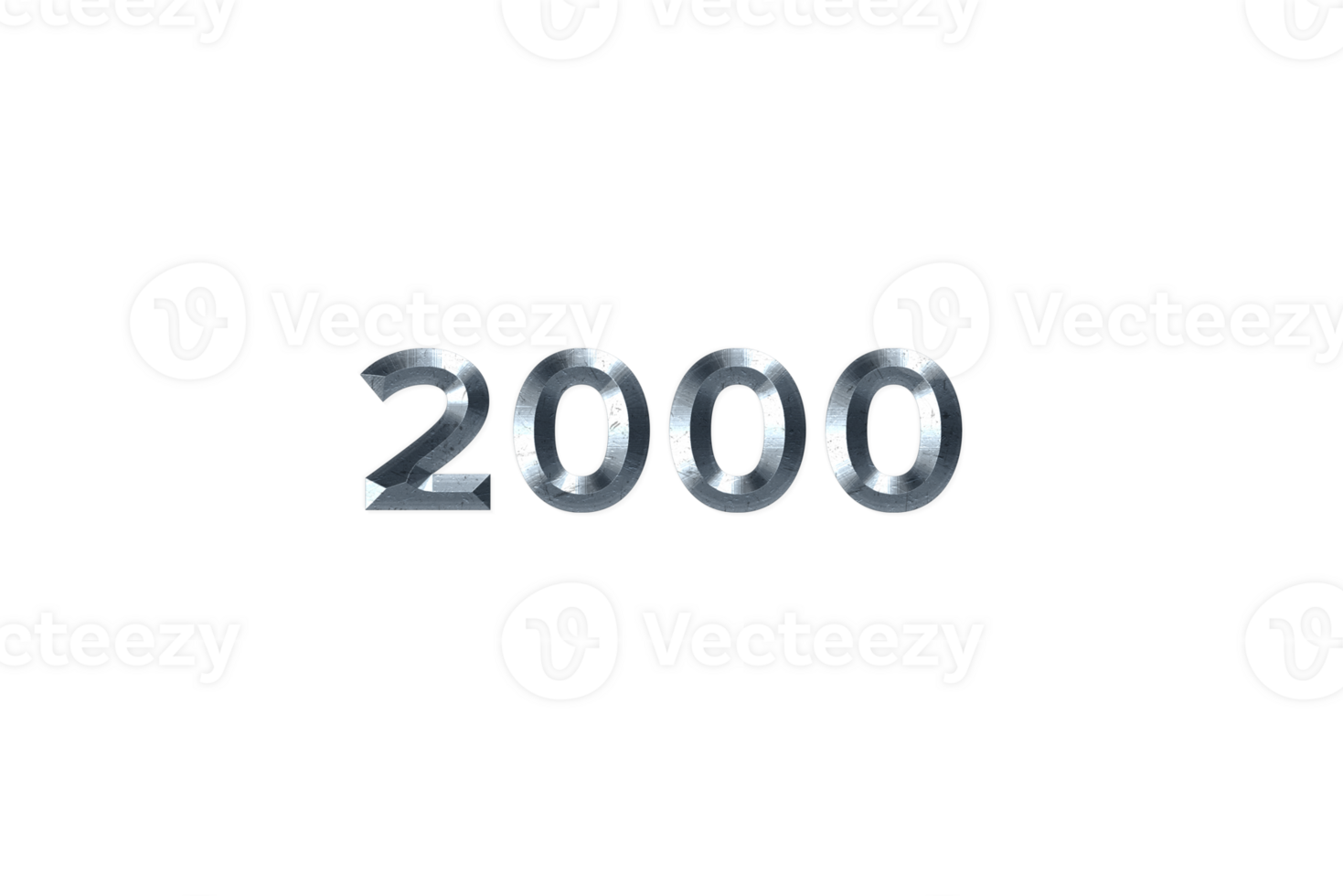 2000 subscribers celebration greeting Number with grey metal design png