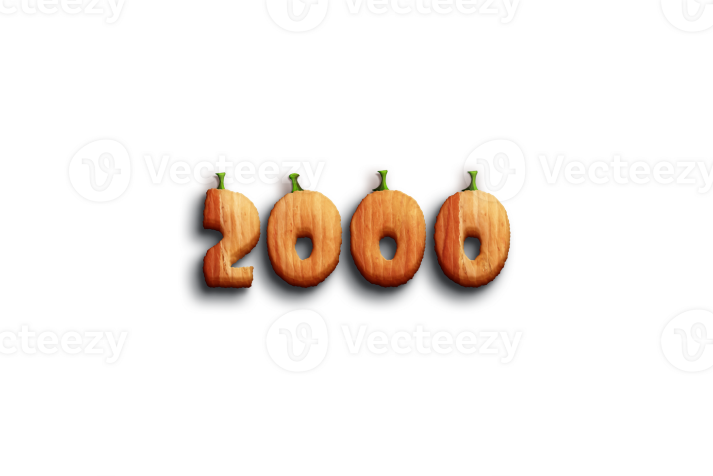 2000 subscribers celebration greeting Number with pumpkiin design png