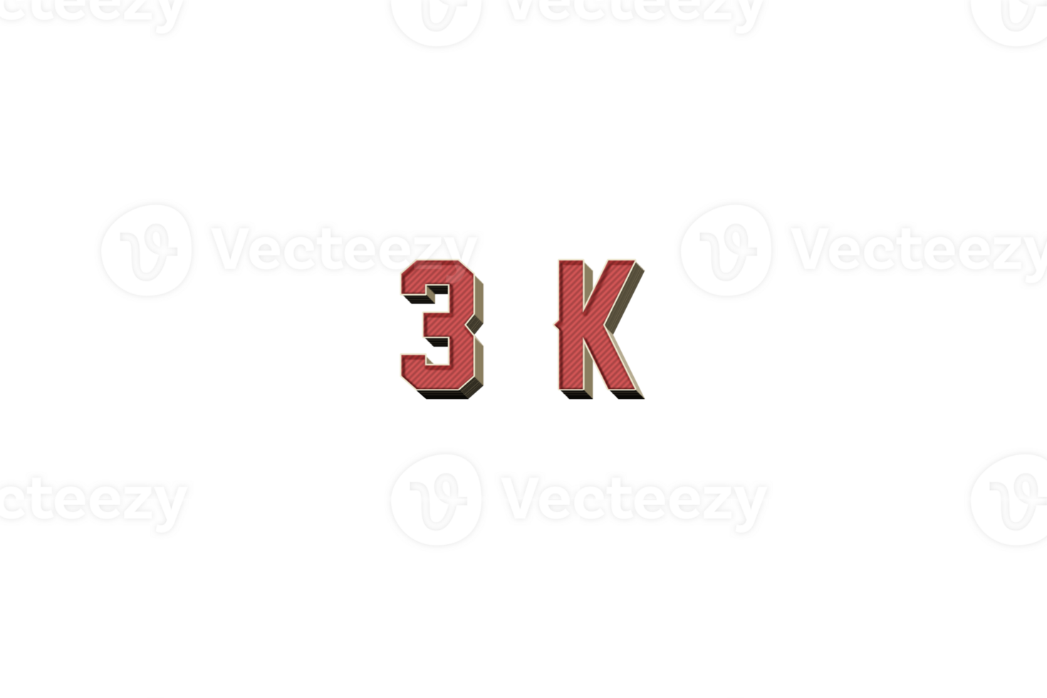 3 k subscribers celebration greeting Number with retro design png