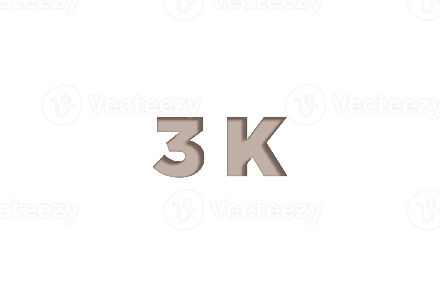 3 k subscribers celebration greeting Number with engrave design png