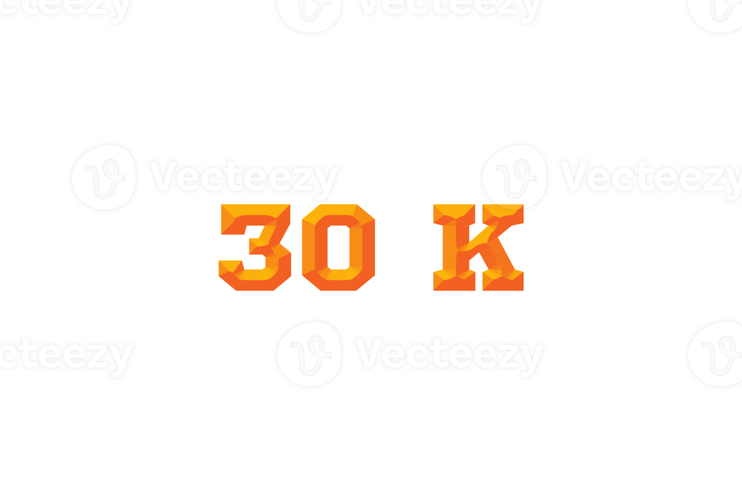 30 k subscribers celebration greeting Number with embossed design png