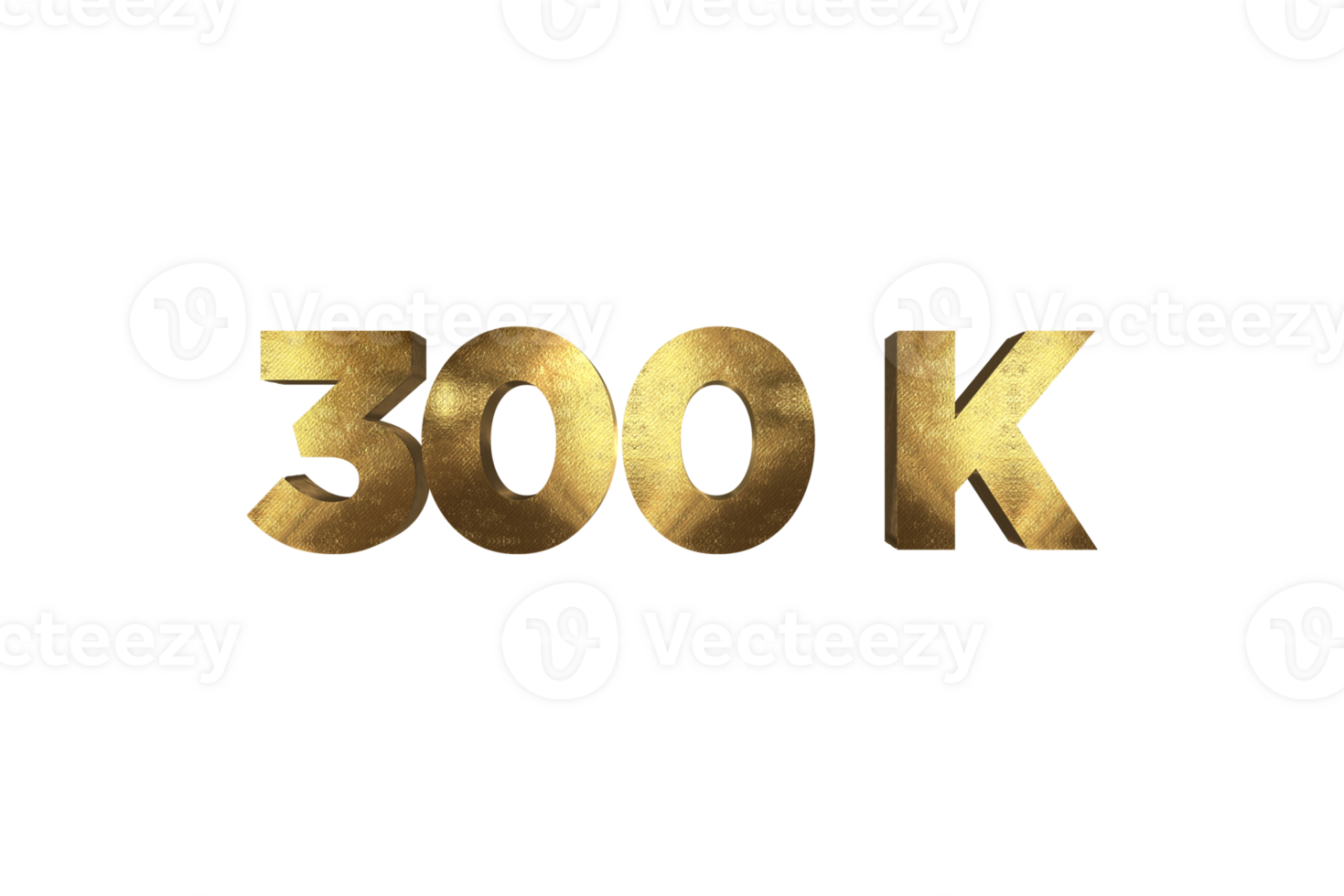 300 k subscribers celebration greeting Number with gold design png