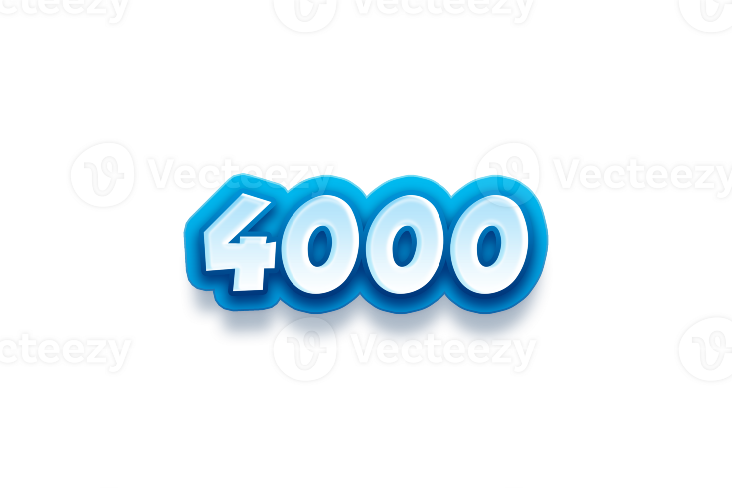 4000 subscribers celebration greeting Number with modren blue design png