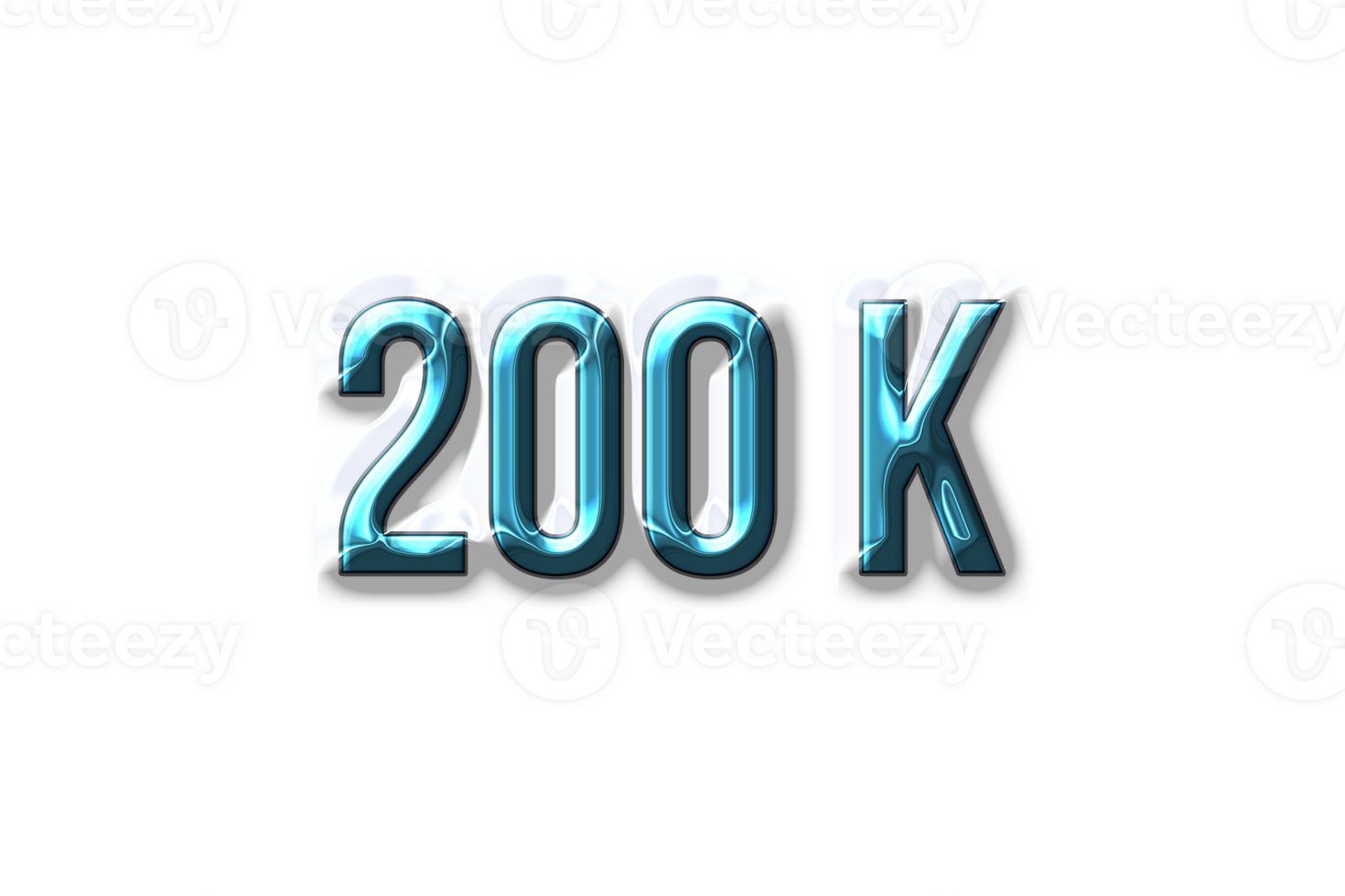 200 k subscribers celebration greeting Number with plastic design png