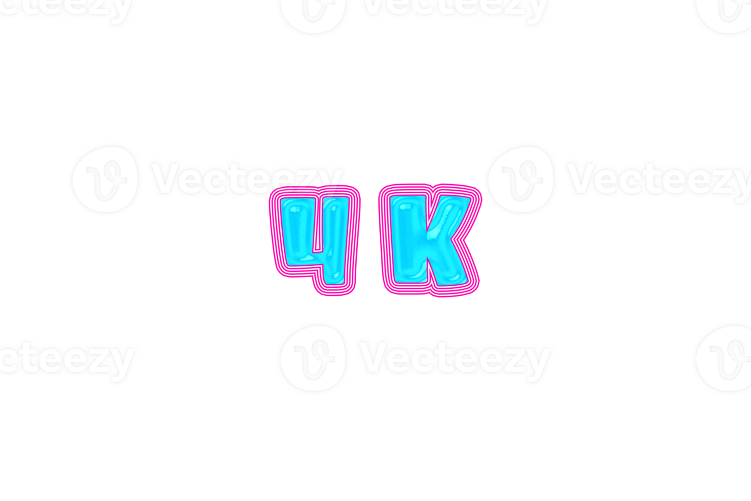 4 k subscribers celebration greeting Number with jelly design png