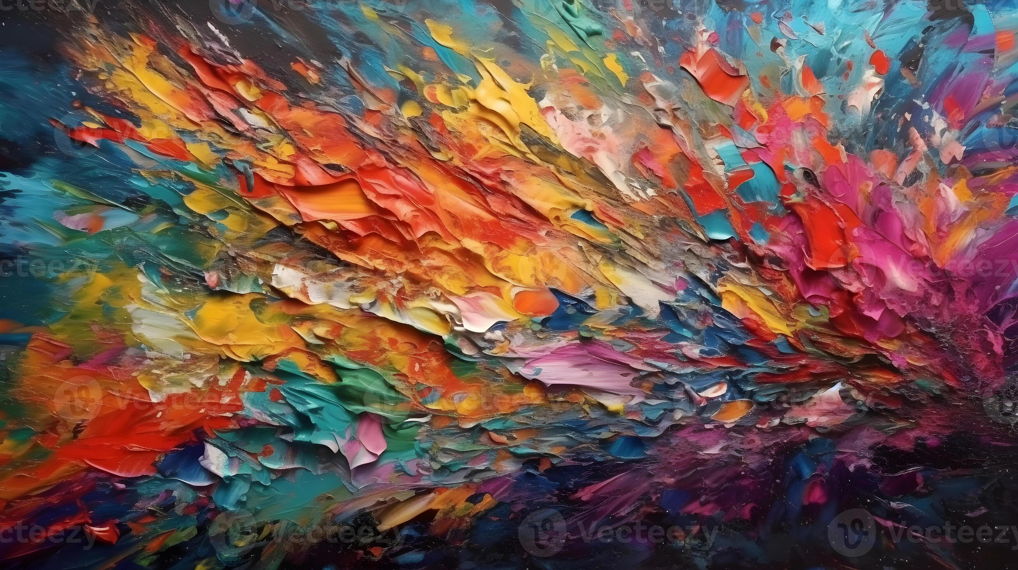resumen vistoso acrílico pintar pintura con 3d textura ,generativo ai