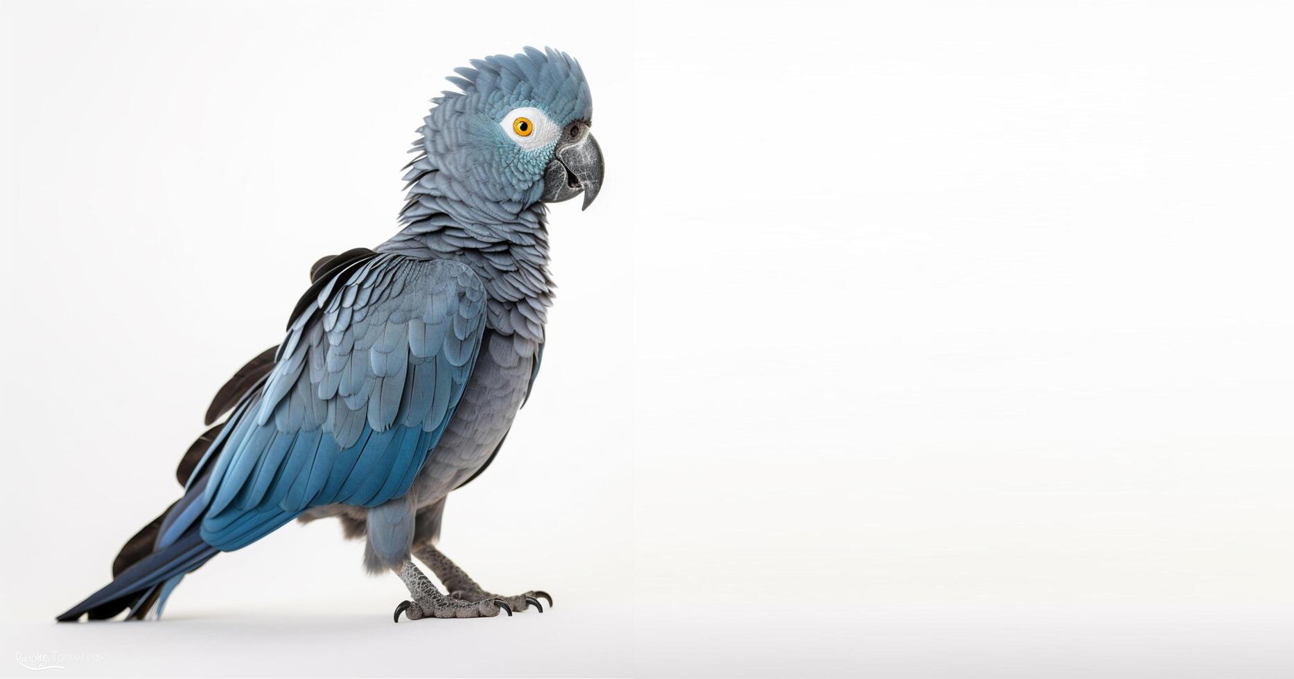 cockatoo portrait studio on white background and copy space. photo