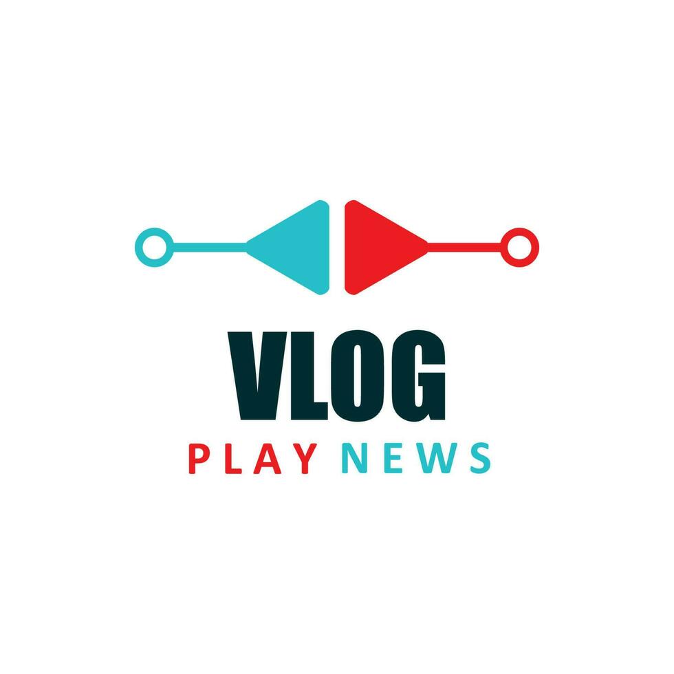 Vlog, TV broadcast, live stream, video blog icon vector