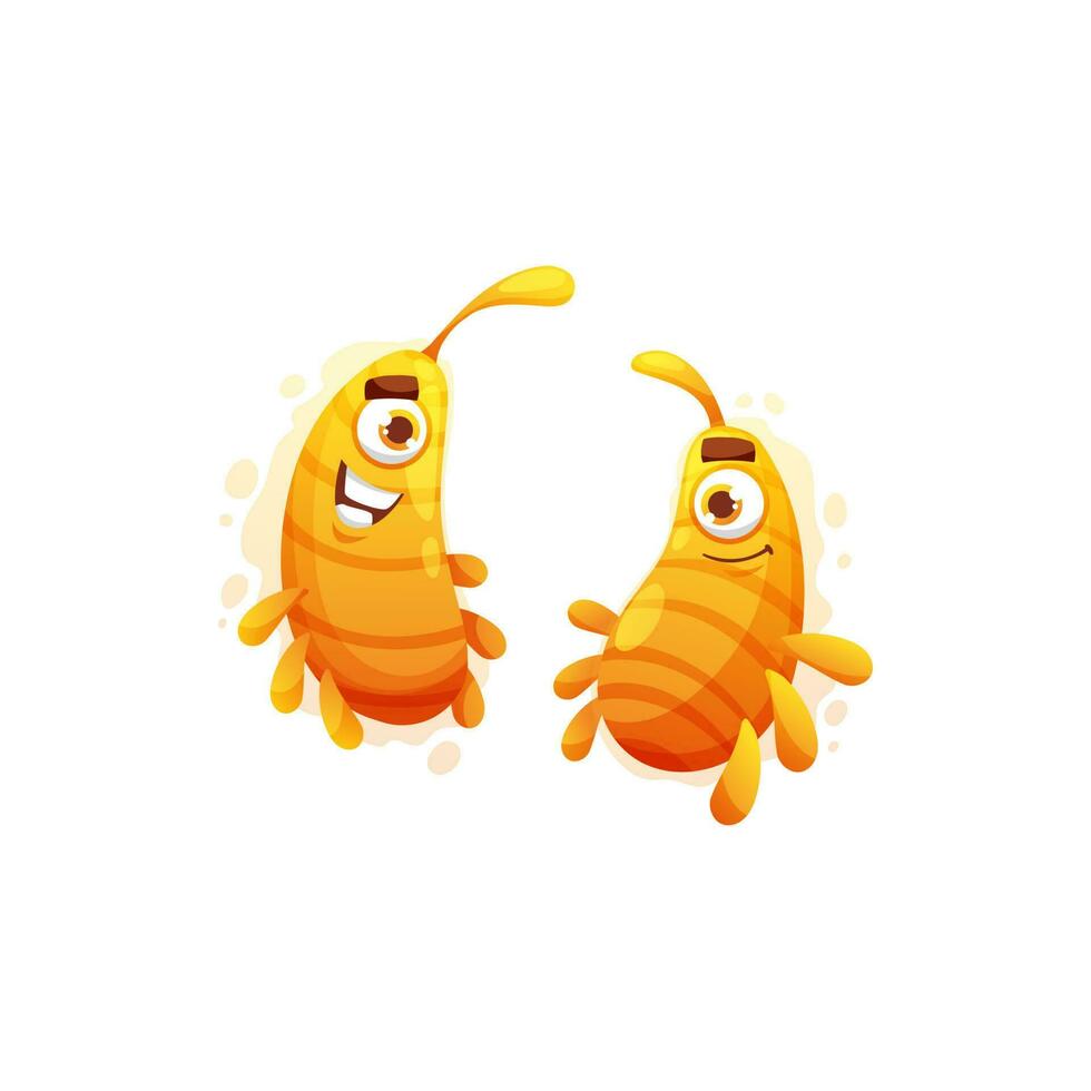 Cartoon pathogen cells characters, vector virus