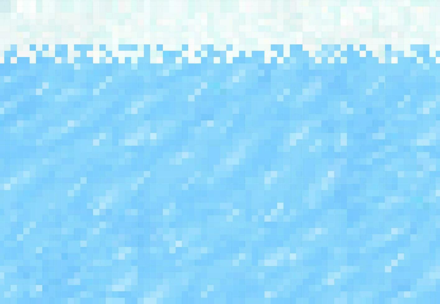 cúbico píxel juego nieve, hielo y agua bloques vector