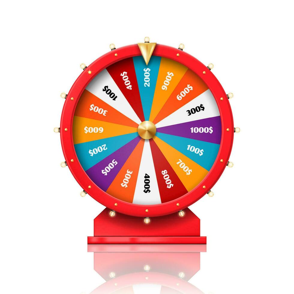 Fortune wheel, casino roulette, luck win spin game vector